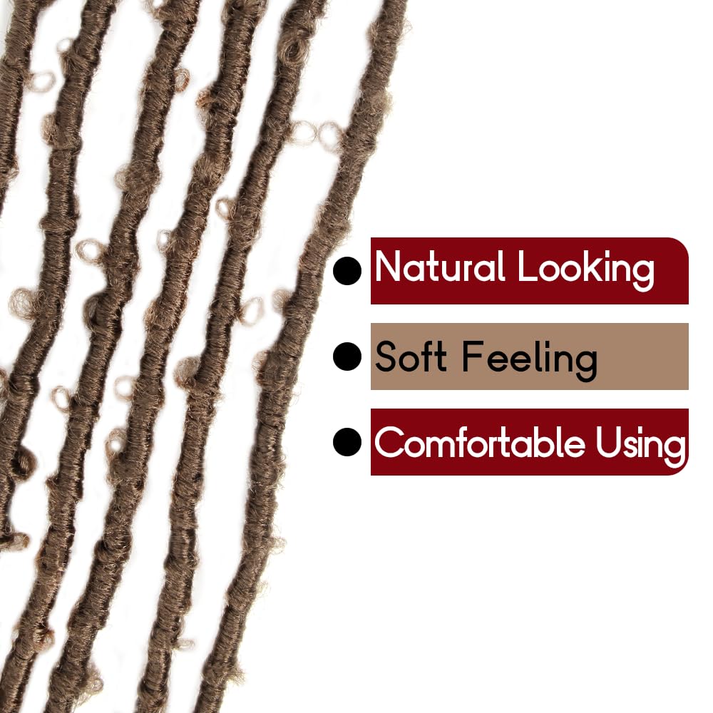 24 Inch Light Weight Butterfly Locs Crochet Hair 8 Packs Long Distressed Butterfly Faux Locs Crochet Hair, 27#
