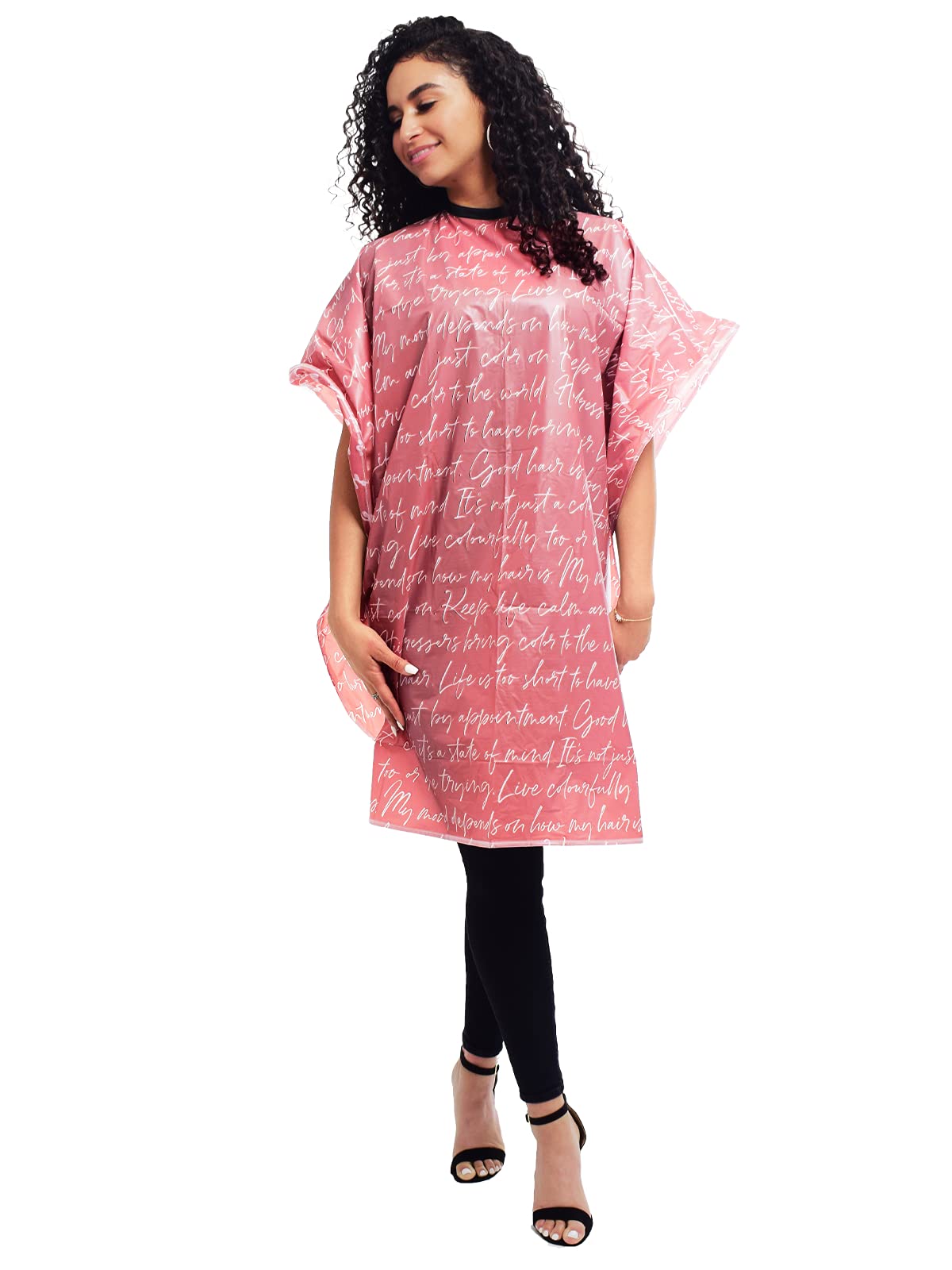 Betty Dain Hair Stylist Shampoo Cape, Waterproof & Stain Resistant Vinyl, Soft Nylon Neckband, Durable & Reusable Client Cover,