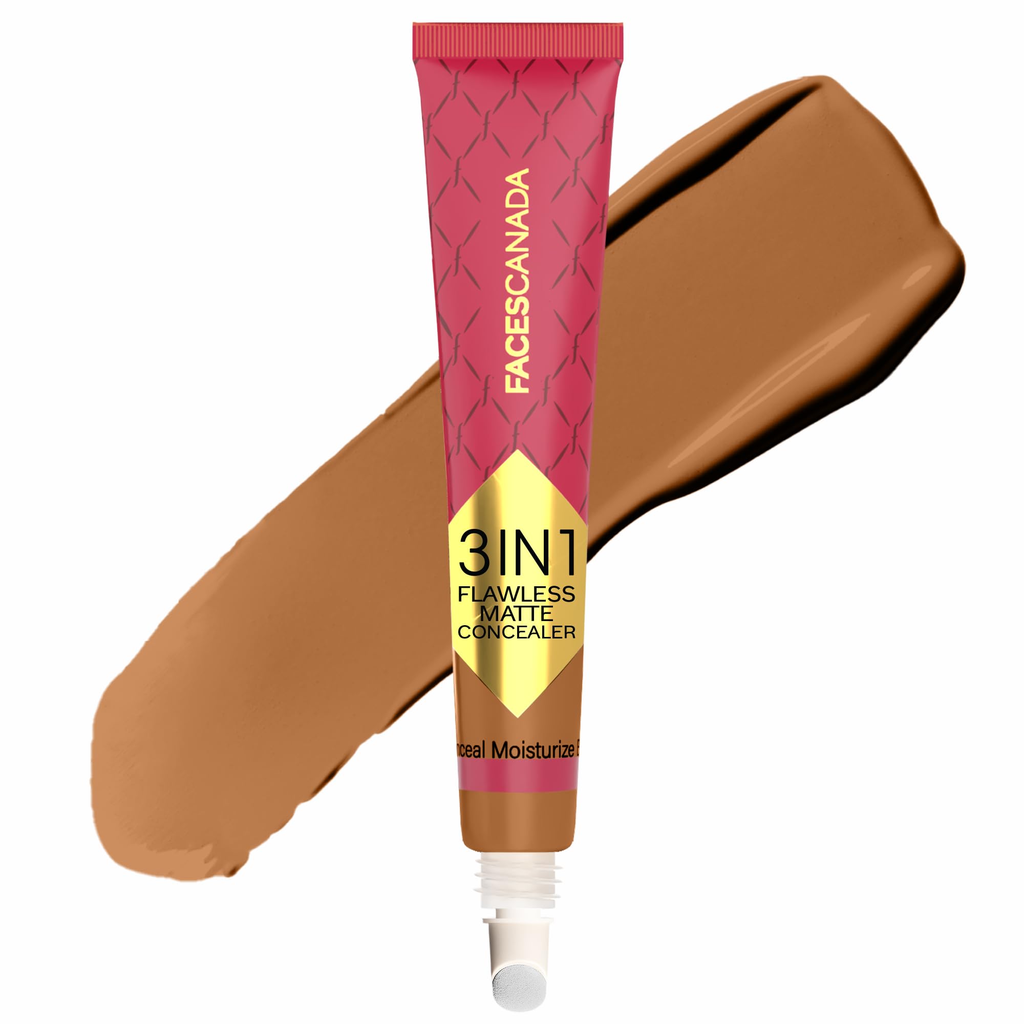 Faces Canada 3 In 1 Flawless Matte Concealer - Caramel, 8G | Full Coverage | Long Lasting | Hydrating Concealer For Dark Circles