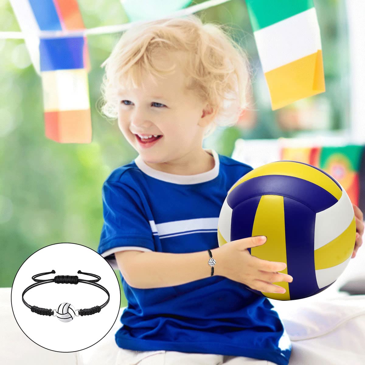 20 Pcs Volleyball Bracelet Sports Charm Bracelet Adjustable Volleyball Charm Bracelet Volleyball Jewelry Braided Rope Bracelet w