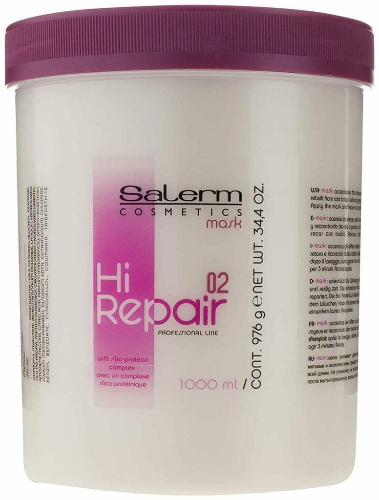 SALERM  Damaged Hair Repair Treatment  Hi Repair Pack with Shampoo 250 ml + Mask 250 ml + Finish 100 ml  Deep Hydration for D