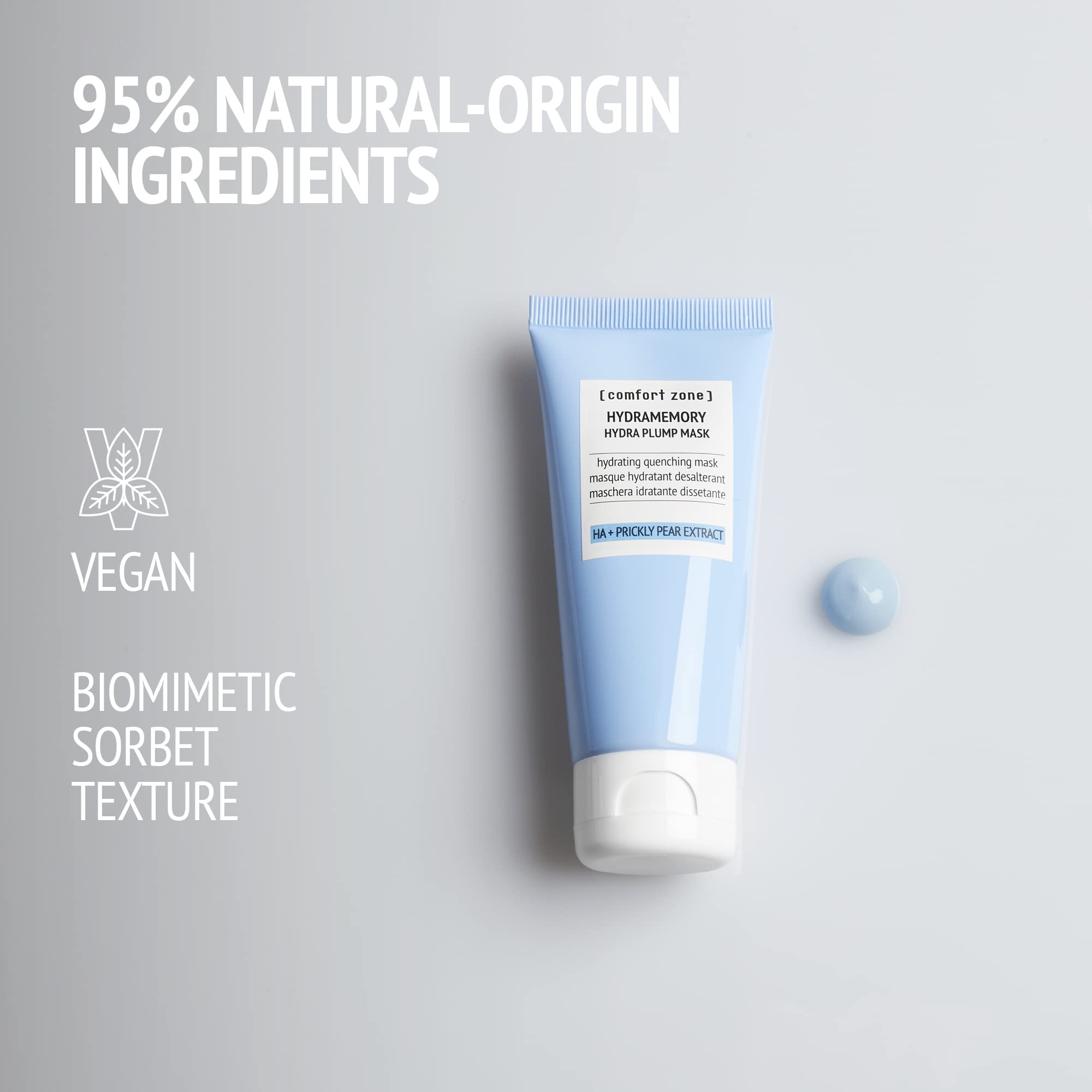 [ comfort zone ] Hydramemory Hydra Plump Mask |Fast Absorbing Hydrating Rinse-Off Mask | Cooling Sensation To Soothe And Moistur