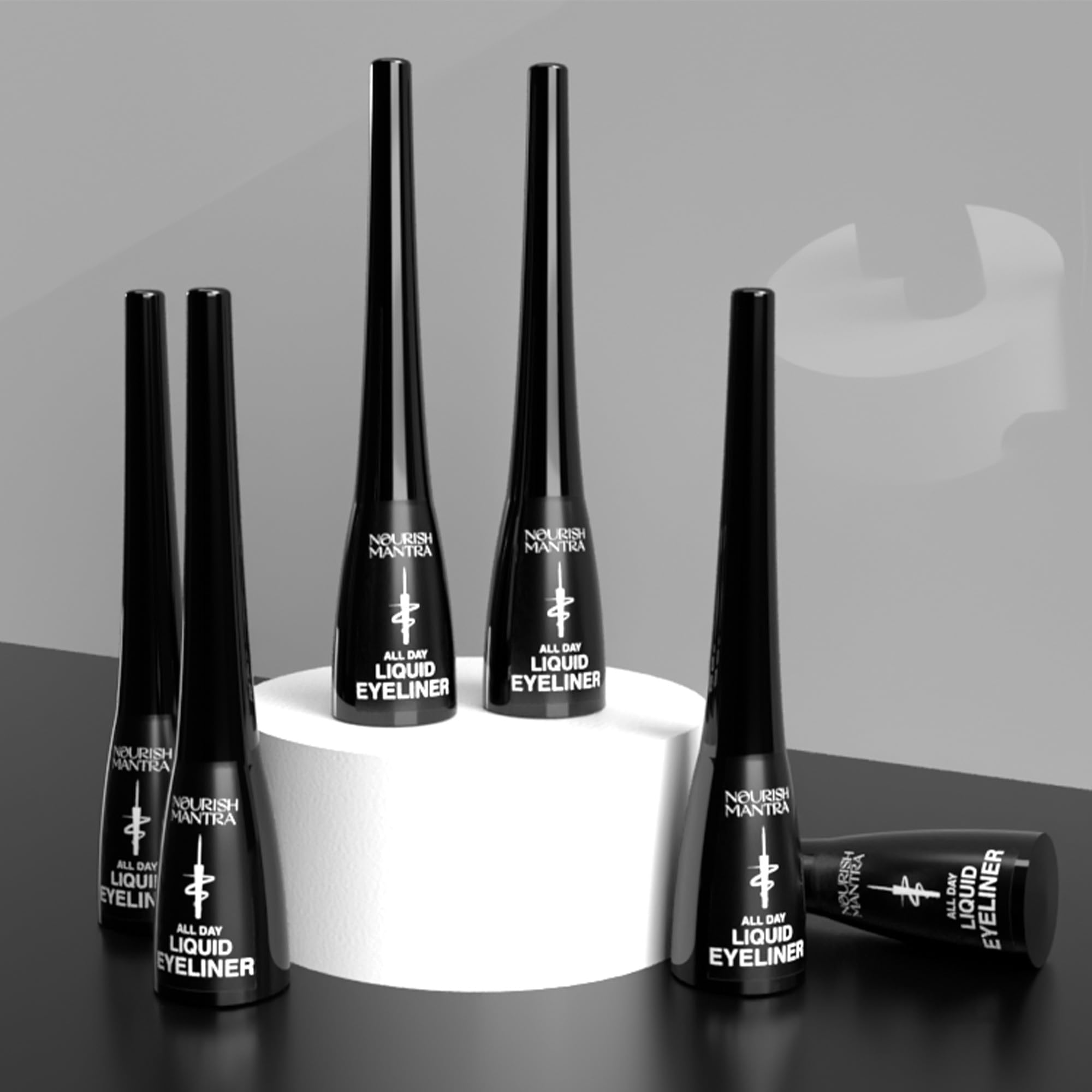 Nourish Mantra All-Day Liquid Eyeliner 3Ml | Formulated With Argan Oil, Vitamin E & Glycerine | Intense Pigmentation | Smudge Pr