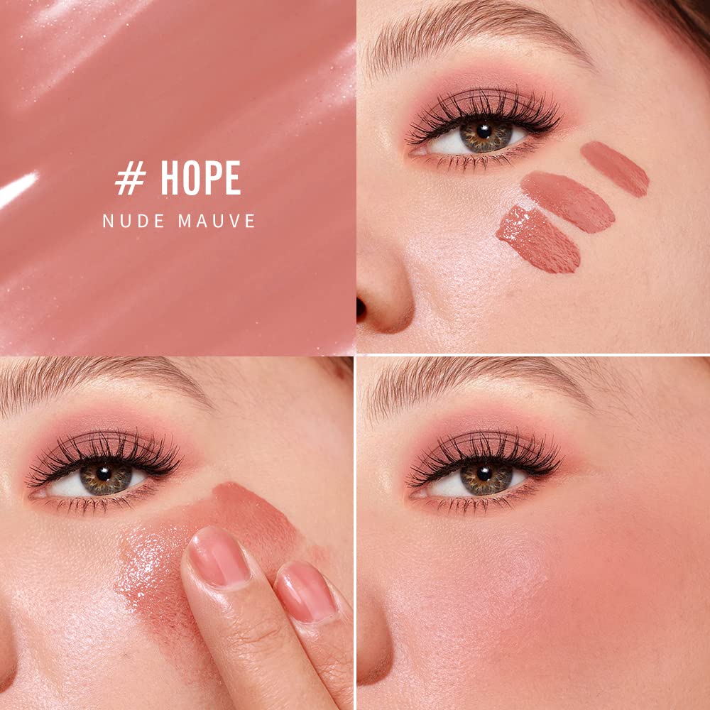 KIMUSE Liquid Blush, Soft Cream Blush Face Blush, Liquid Blush for Cheeks, Long-Wearing Pigmented Blush, Waterproof, Smudge Proo