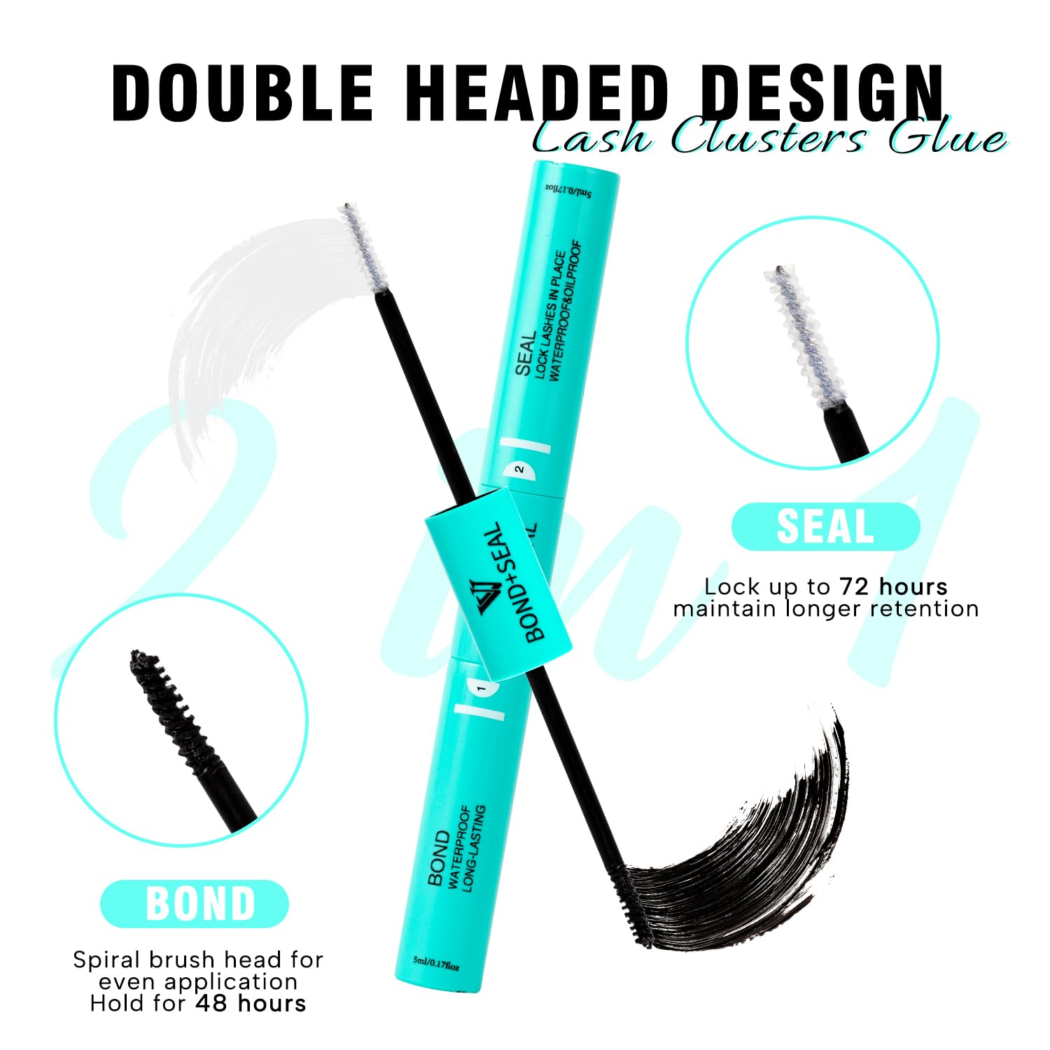 Vavalash Bond And Seal Lash Clusters Glue 2 In 1 Long Lasting Cluster Lash Glue For Eyelash Extensions Waterproof Adhesive And S