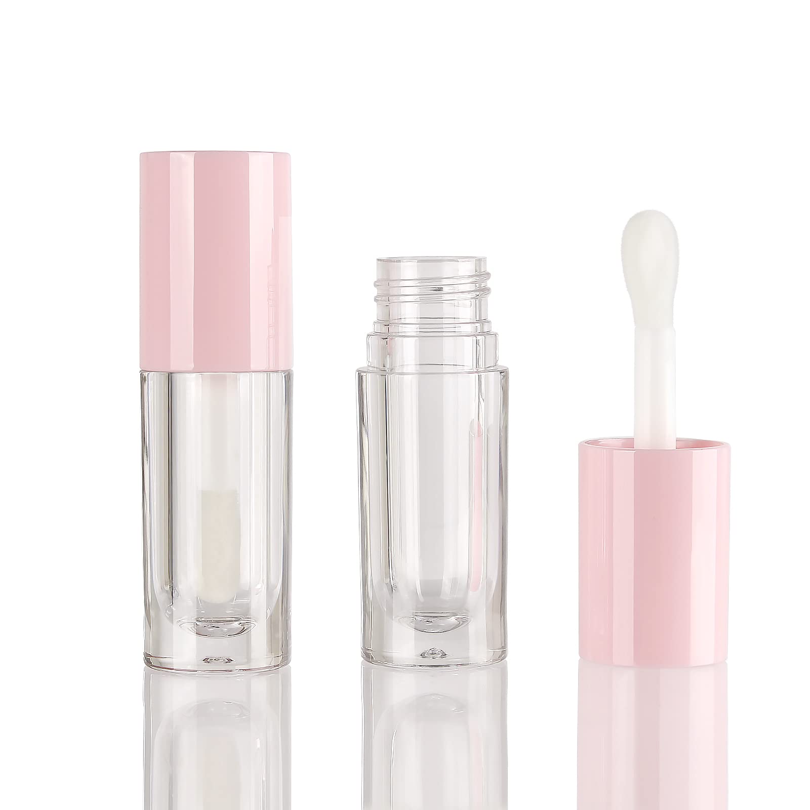 COSIDEA 50pcs Empty Pink 6ml big doe foot wand lip gloss tubes Round Chunky lipgloss tubes containers wholesale with thick large