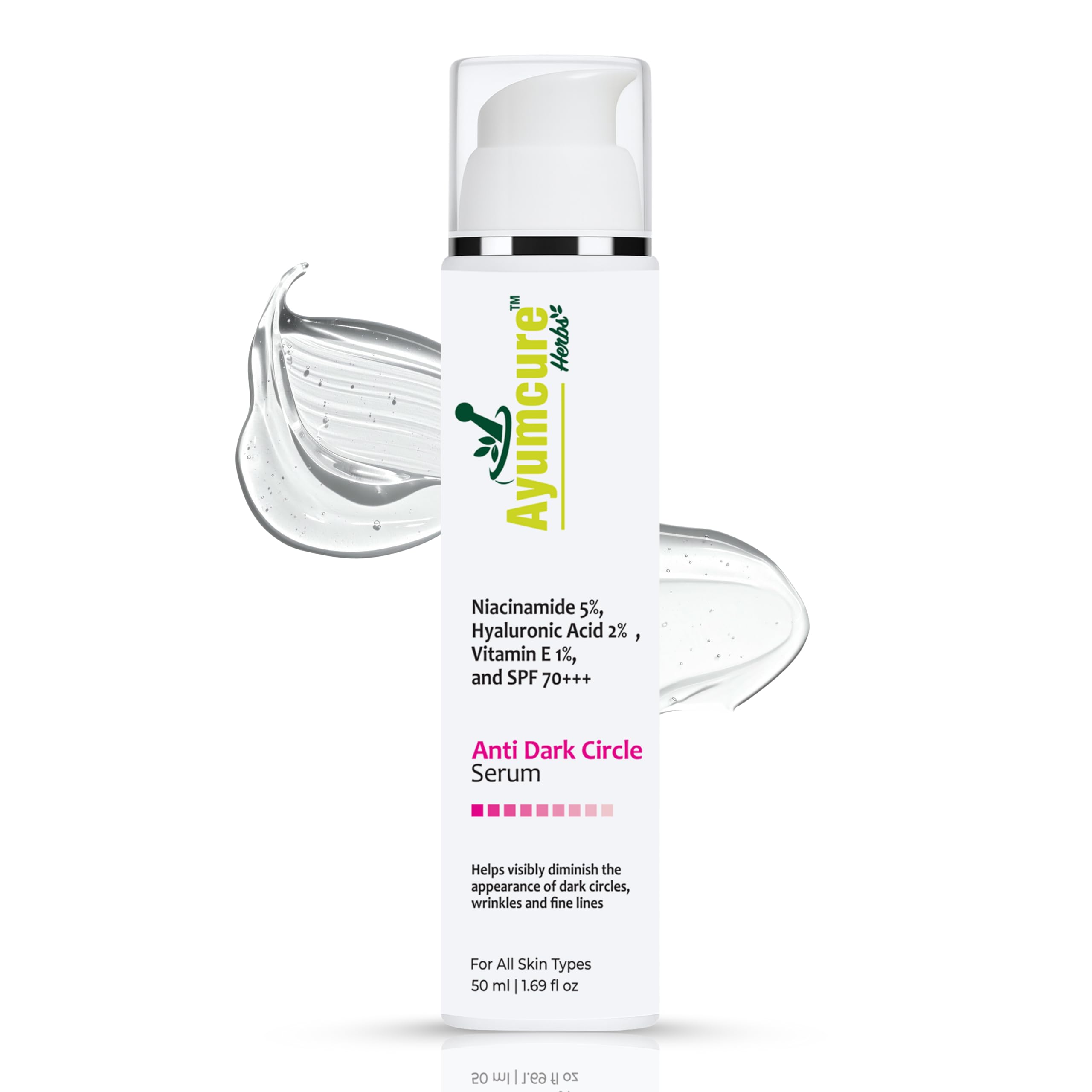 Ayumcure Anti Dark Circle Eye Serum  With 5% Niacinamide, 2% Hyaluronic Acid, Vitamin E & Spf 70+++ | Brightening & Hydrating U