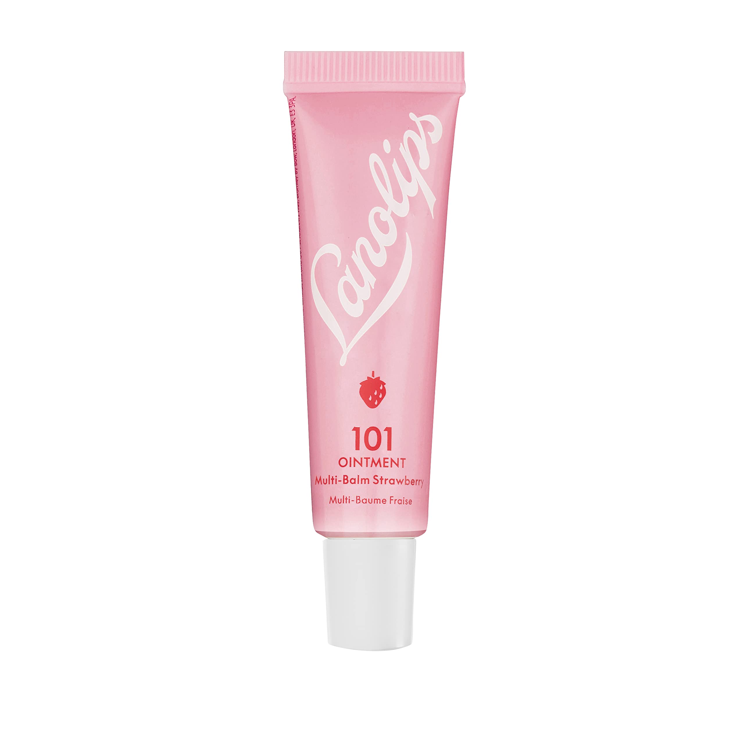 Lanolips 101 Ointment Multi-Balm, Strawberry - Fruity Lip Balm with Vitamin E Oil and Lanolin for Lip Hydration - Naturally Flav