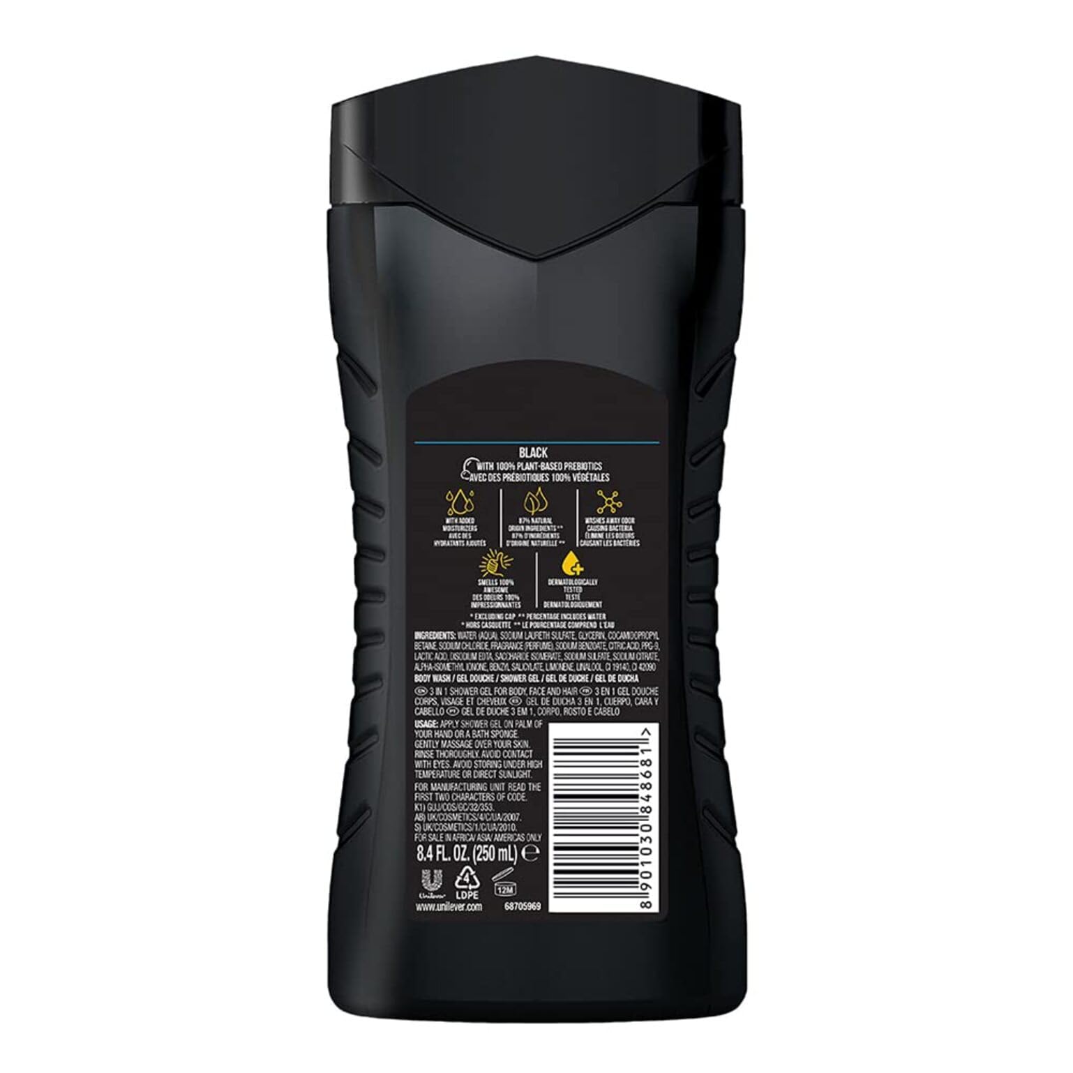 AXE Black- Frozen Pear & Cedarwood Scent 3 in 1 Body wash| Face wash| Hair wash