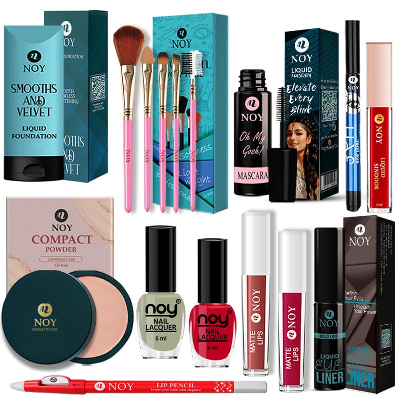 Noy Makeup Combo Kit Full Face Makeup Kit With Long Wear Finish Pack Of 16