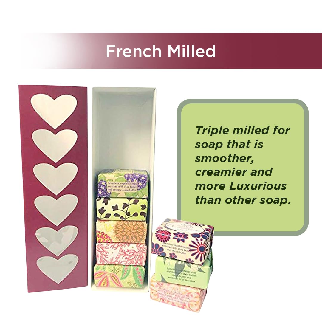 Jolitee French Milled Botanical Soap Sampler Set Of 9 - Individually Wrapped Vegetable-Based Mini Soaps With Essential Oils, She