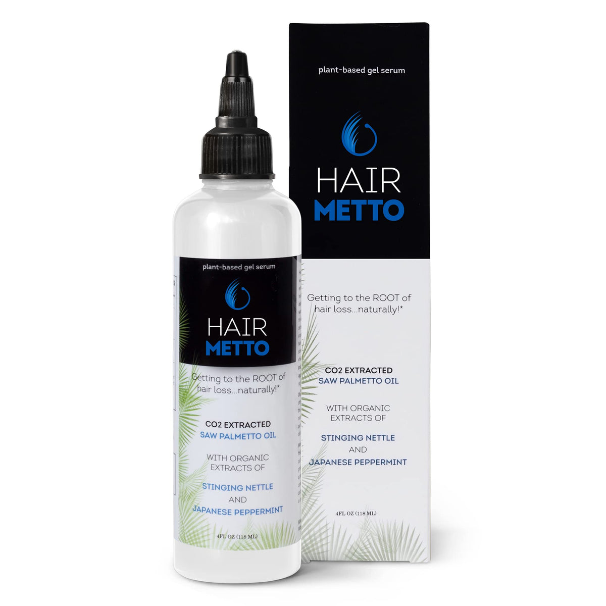 HAIRMETTO Serum for Hair Loss and Regrowth with Saw Palmetto, Stinging Nettle, Rosemary Oils, Peppermint Scent, Unisex,4oz