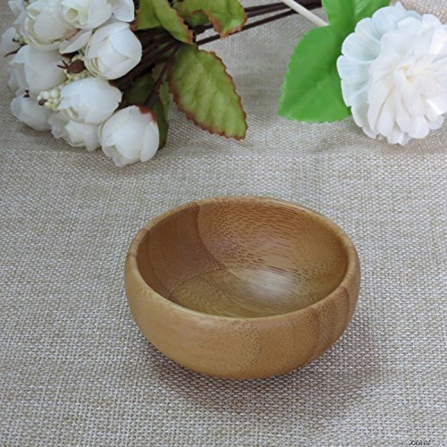 SYBL Facial Mask Bowl Set - 2 Piece Eco-Friendly Wood Mixing Tools, Natural Brown for DIY Makeup