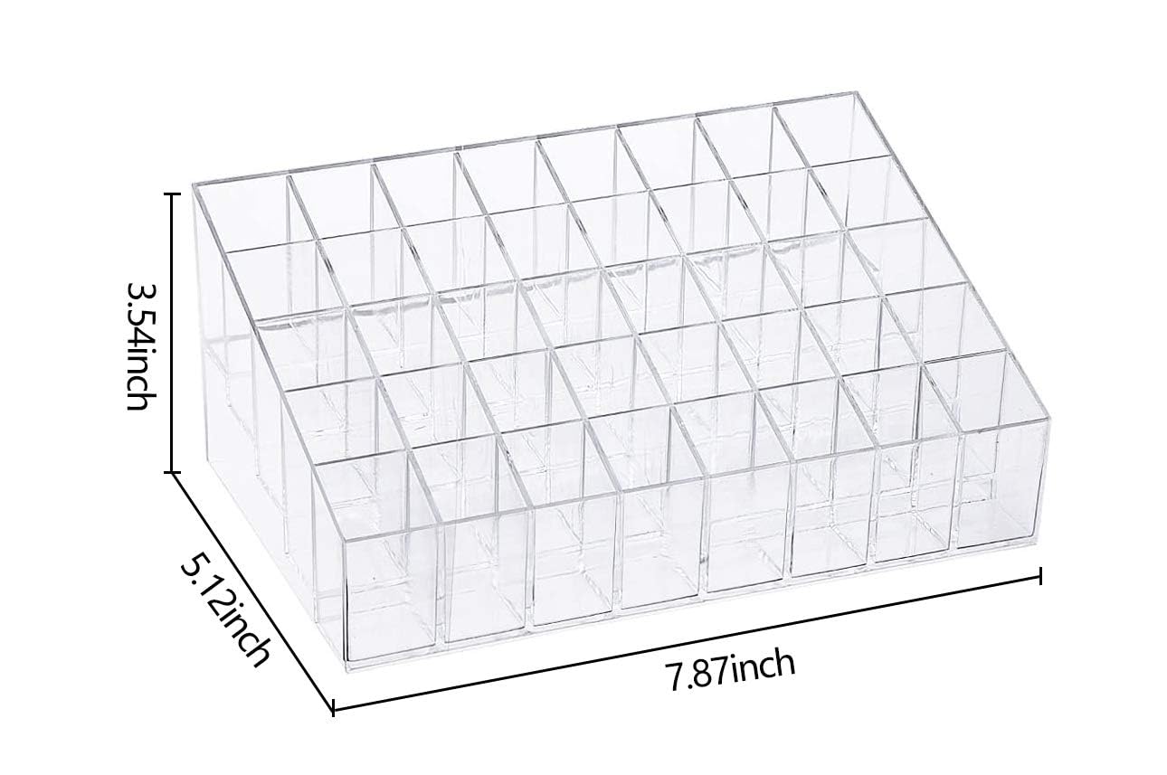 Hblife 2Pack Lipstick Holder, 40 Spaces Clear Acrylic Lipstick Organizer Display Stand Cosmetic Makeup Organizer For Lipstick, B