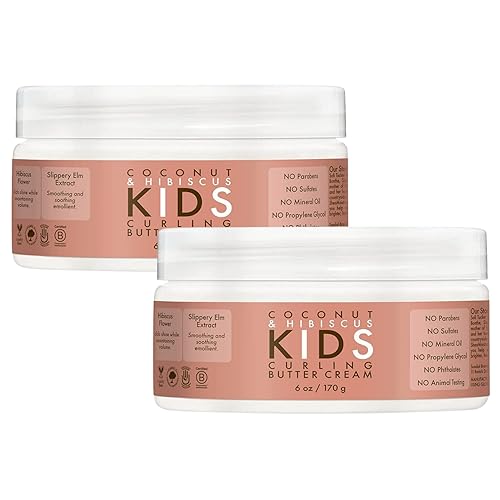 Shea Moisture Kids Coconut & Hibiscus Curling Butter Cream with Shea Butter, Coconut Milk & Oil - Anti-Frizz Hair Care for Kids'