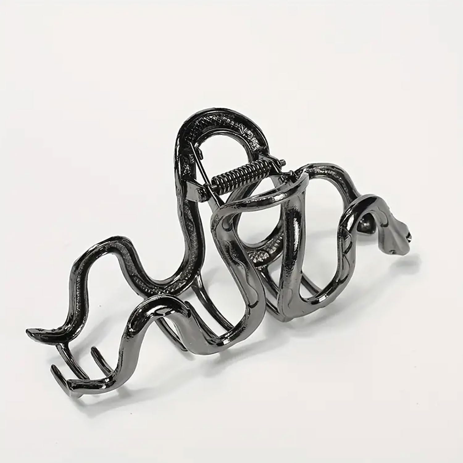 Muumoo Black Snake Metal Hair Clip, 1Pcs 4.52Inch, Elegant Wavy Snake Design, Strong Hold Grip For Thin/Thick Hair, Daily Wear W