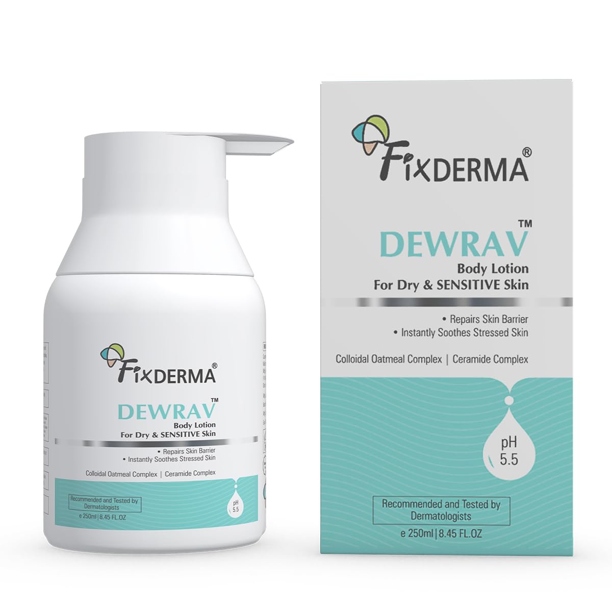 Fixderma Dewrav Body Lotion For Dry & Sensitive Skin With Shea Butter & Ceramides Complex | Deeply Nourishes, Moisturizes & Rest
