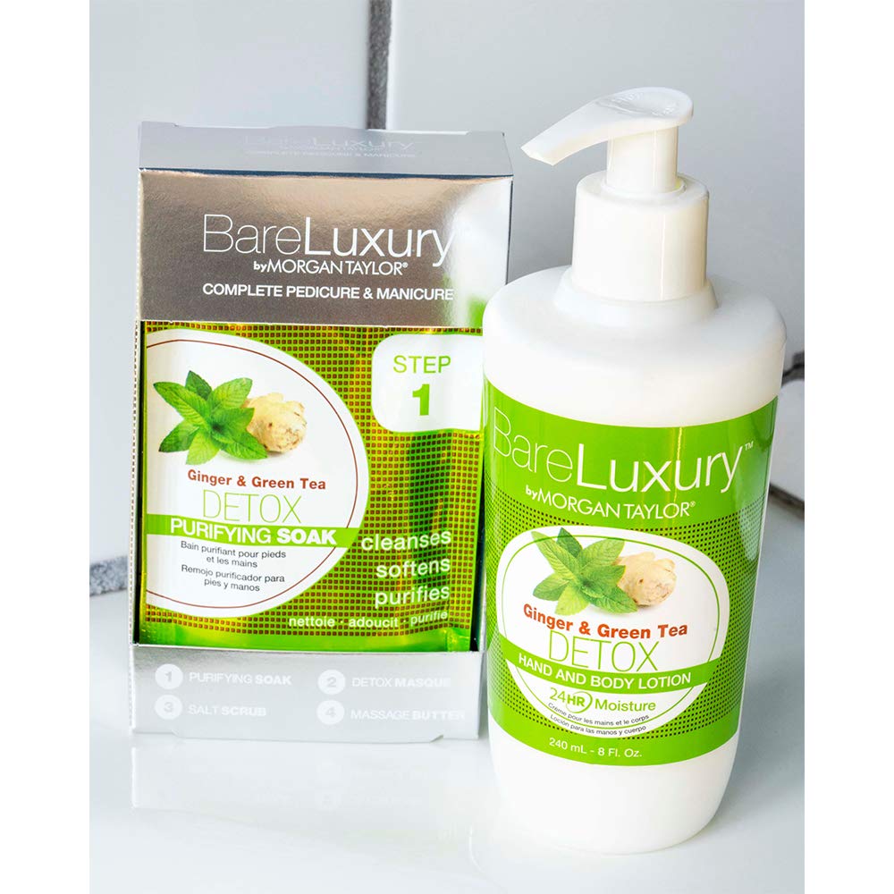 Morgan Taylor Nail Lacquer Spa Bareluxury Detox Ginger & Green Tea Lotion, Spa Gifts, Foot Massage, Self Care Gifts, Relaxtion G