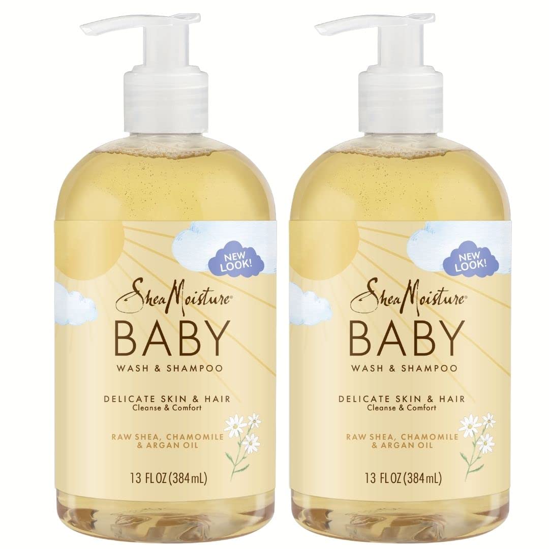 Shea Moisture Raw Shea Chamomile & Argan Oil Baby Wash & Shampoo, Gentle Cleansing, Frankincense & Myrrh, Calming & Comforting f