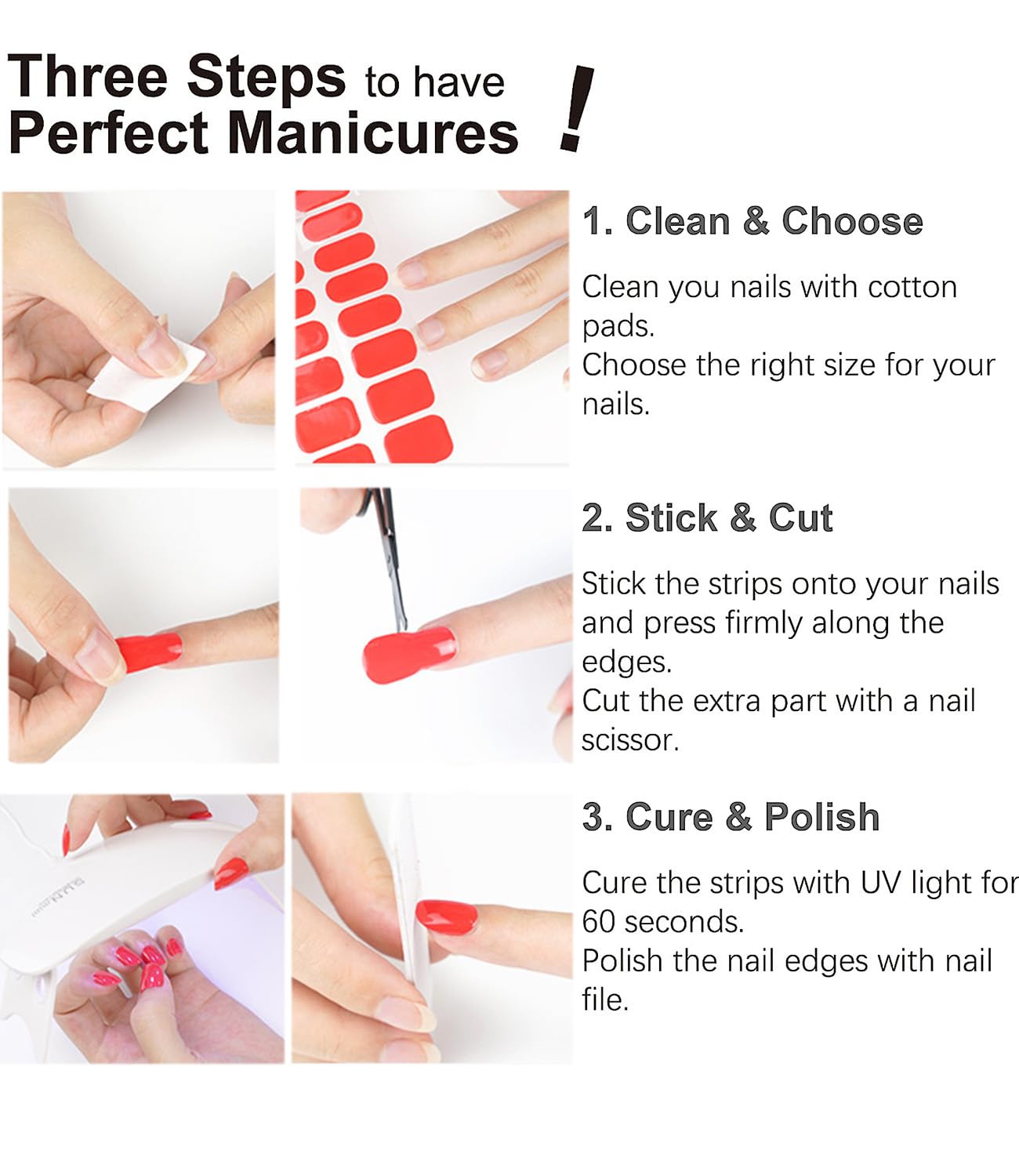 Semi Cured Gel Nail Strips, 20Pcs Gel Nail Stickers Uv, Semi Cured Gel Nail Wraps For Home Nails Diy -Burnt Marble