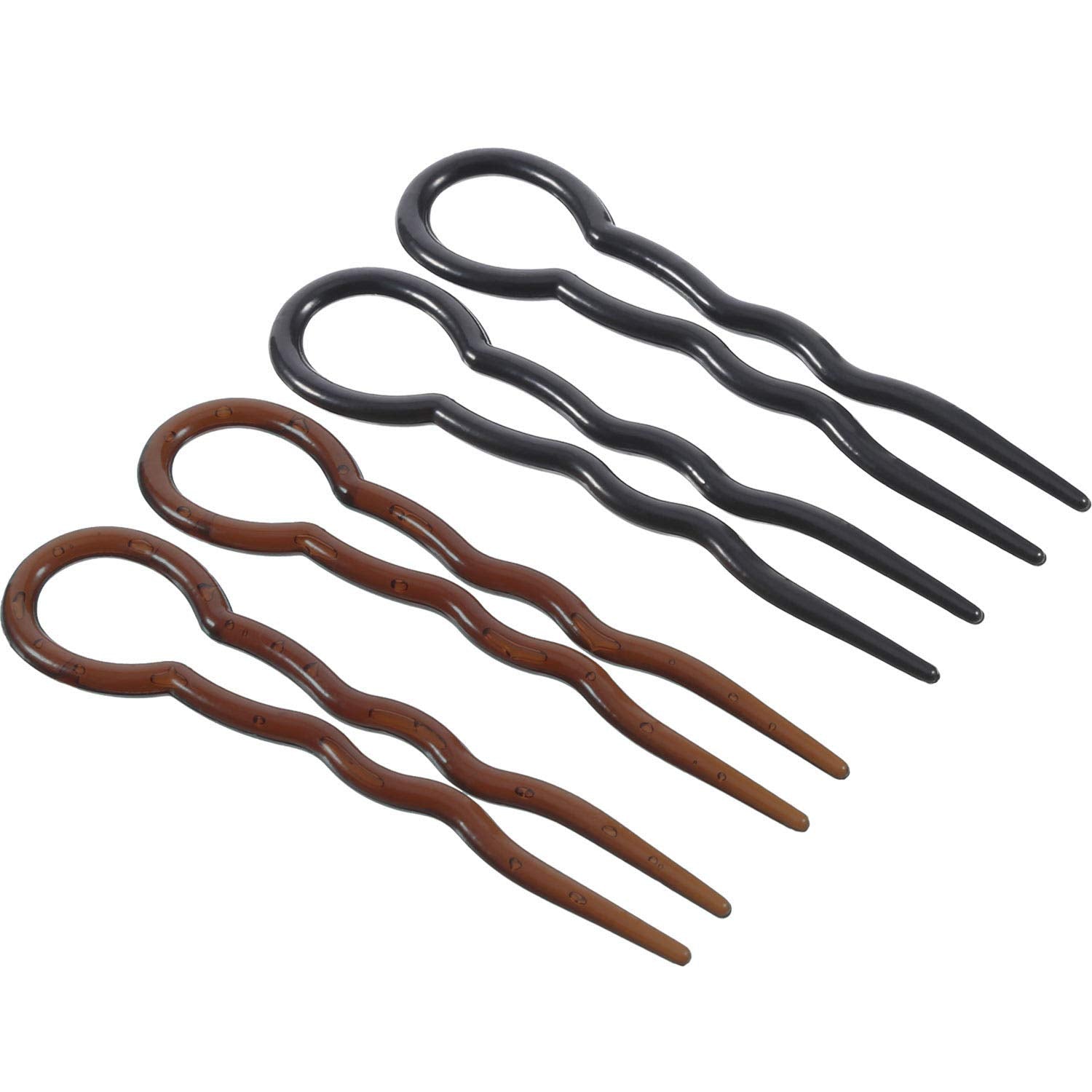 20 Pieces Grip Hair Pins U Shaped Hair Pin French Simple Fast Spiral Hair Braid Twist Styling Clip Pin for Lady Girl Women, Blac