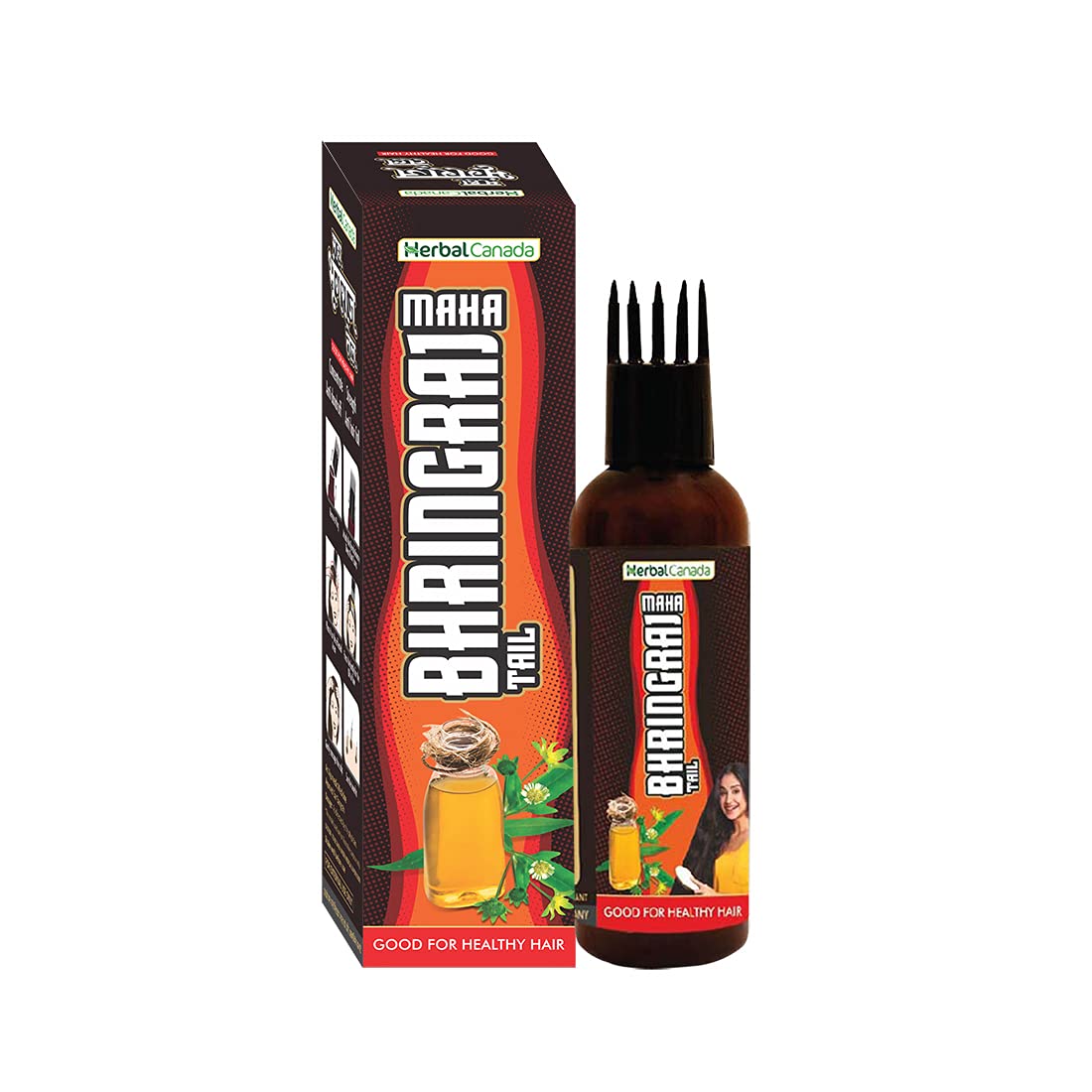 Herbal Canada Maha Bhringraj Oil | Pack Of 3 | Hair Strength | Anti Dandruff | Anti Hairfall (100Ml)