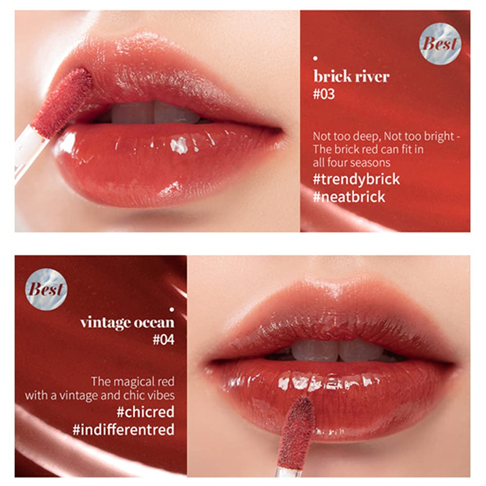 [Rom&Nd] Glasting Water Tint 8 Colors | Vivid Color| Non-Sticky|High Shine| Glossy Finish| Long-Lasting| Moisturizing| Highlight