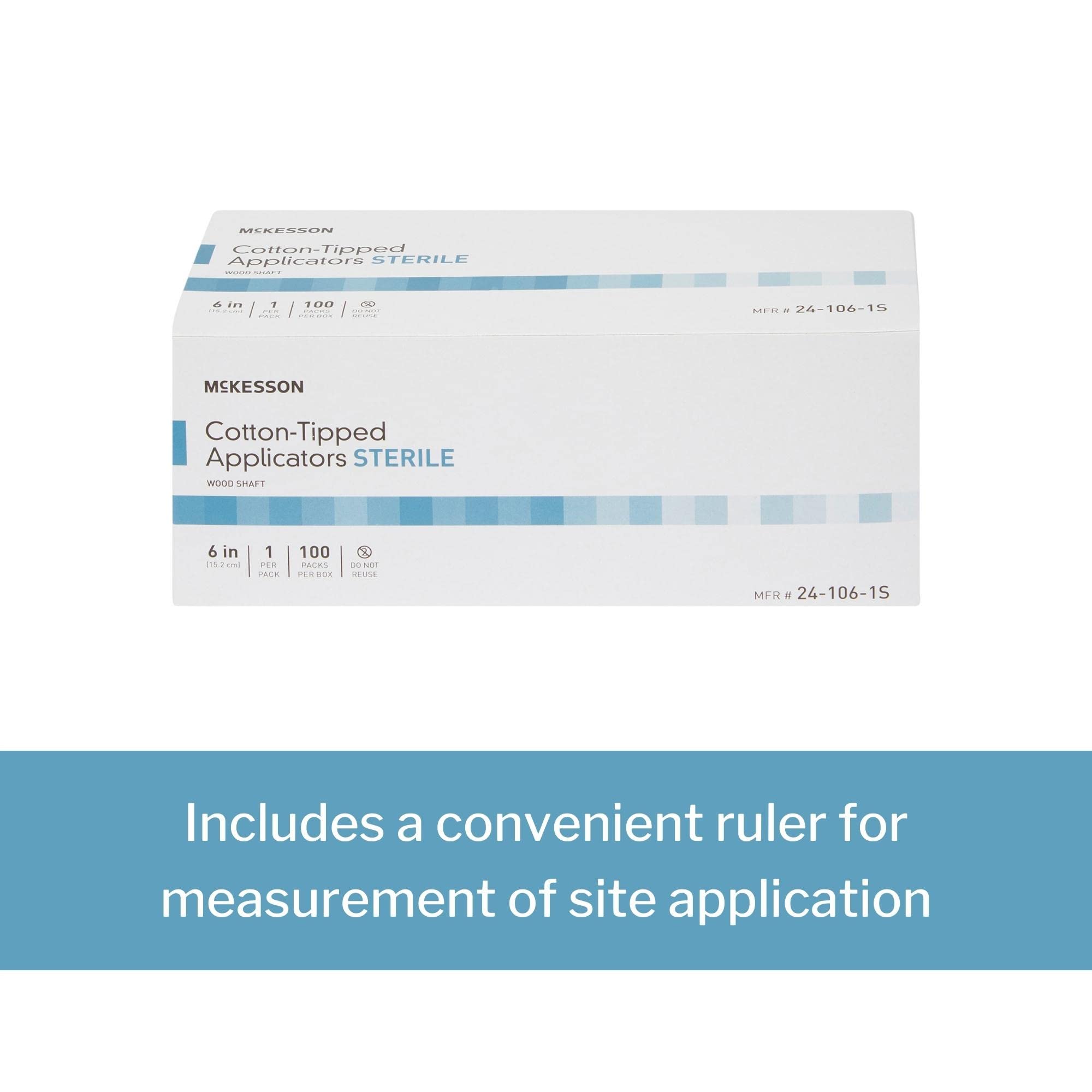Mckesson Cotton-Tipped Applicator Swabstick, Sterile, Wood Shaft, 6 In, 100 Count, 1 Pack