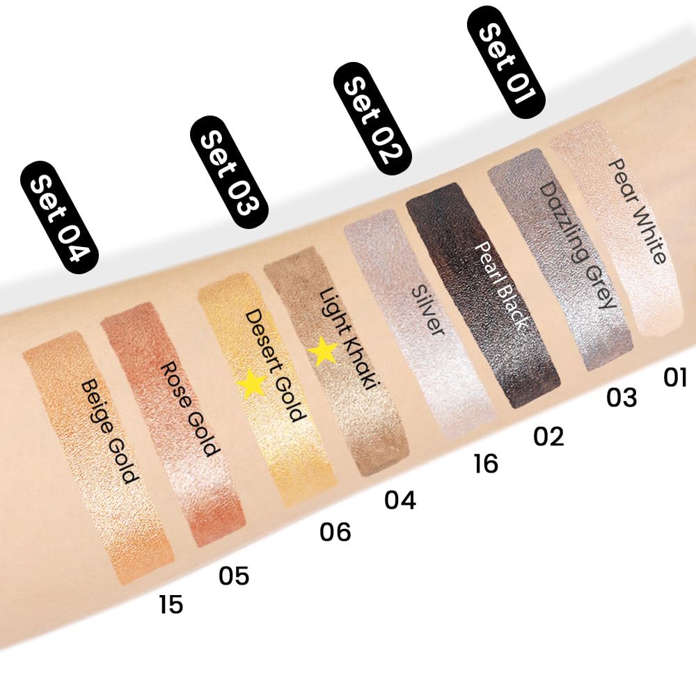 Kaely 2Pcs Cream Eyeshadow Stick Set For Eyes,Light Khaki & Desert Gold Shimmer Pen,Eye Brightener Halloween Makeup,Sombras Para