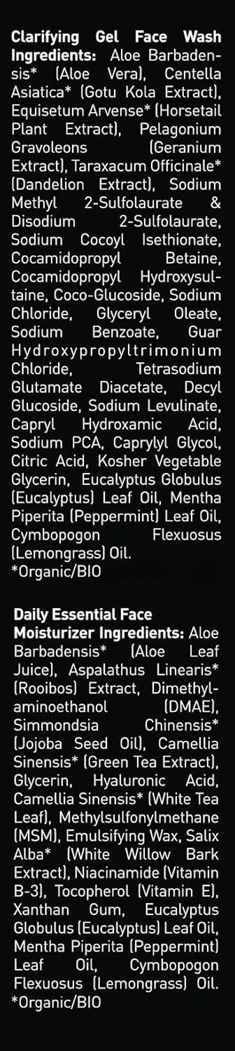 Brickell Men's Daily Essential Face Care Routine I, Gel Facial Cleanser Wash and Face Moisturizer Lotion, Men's Skincare Gift Se