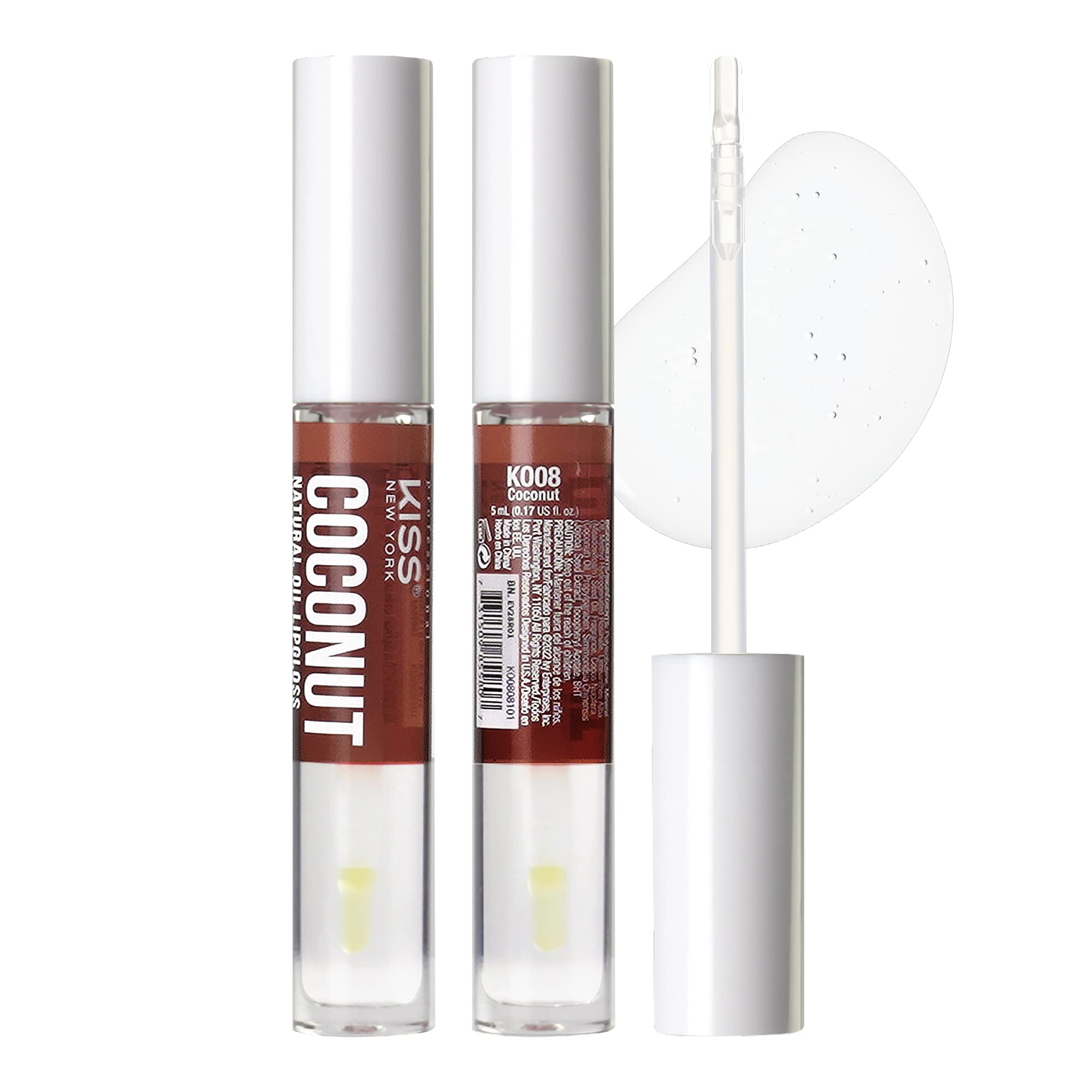 Kiss New York 3 Pack Lip Oil Gloss, Hydrating Non-Sticky Lip Oil, 100% Natural Oil Clear Lip Gloss, Lightweight Lip Moisturizer