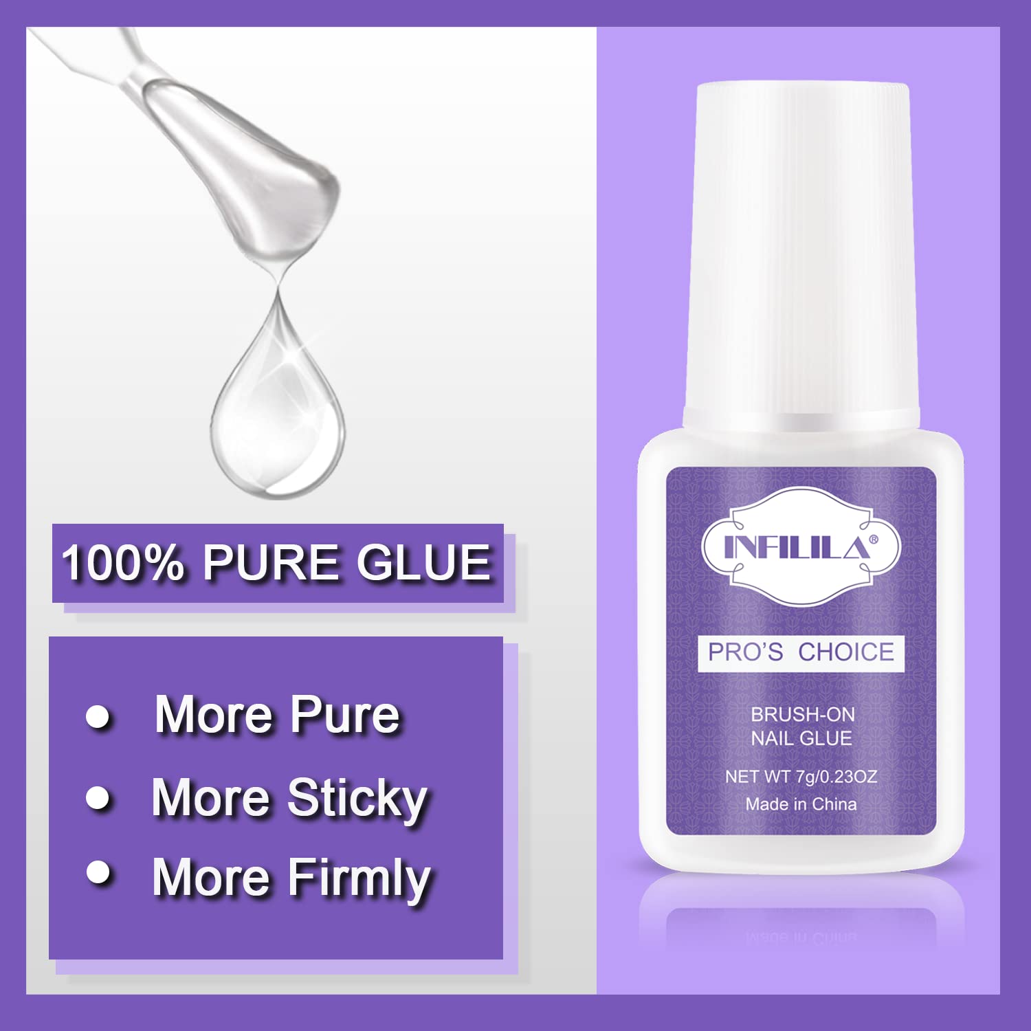 Nxj Infilila Professional Brush On Nail Glue, Arcrylic Nail Glue For Acrylic Nails, Strong Nail Glue Professional Nails Glue, Ad