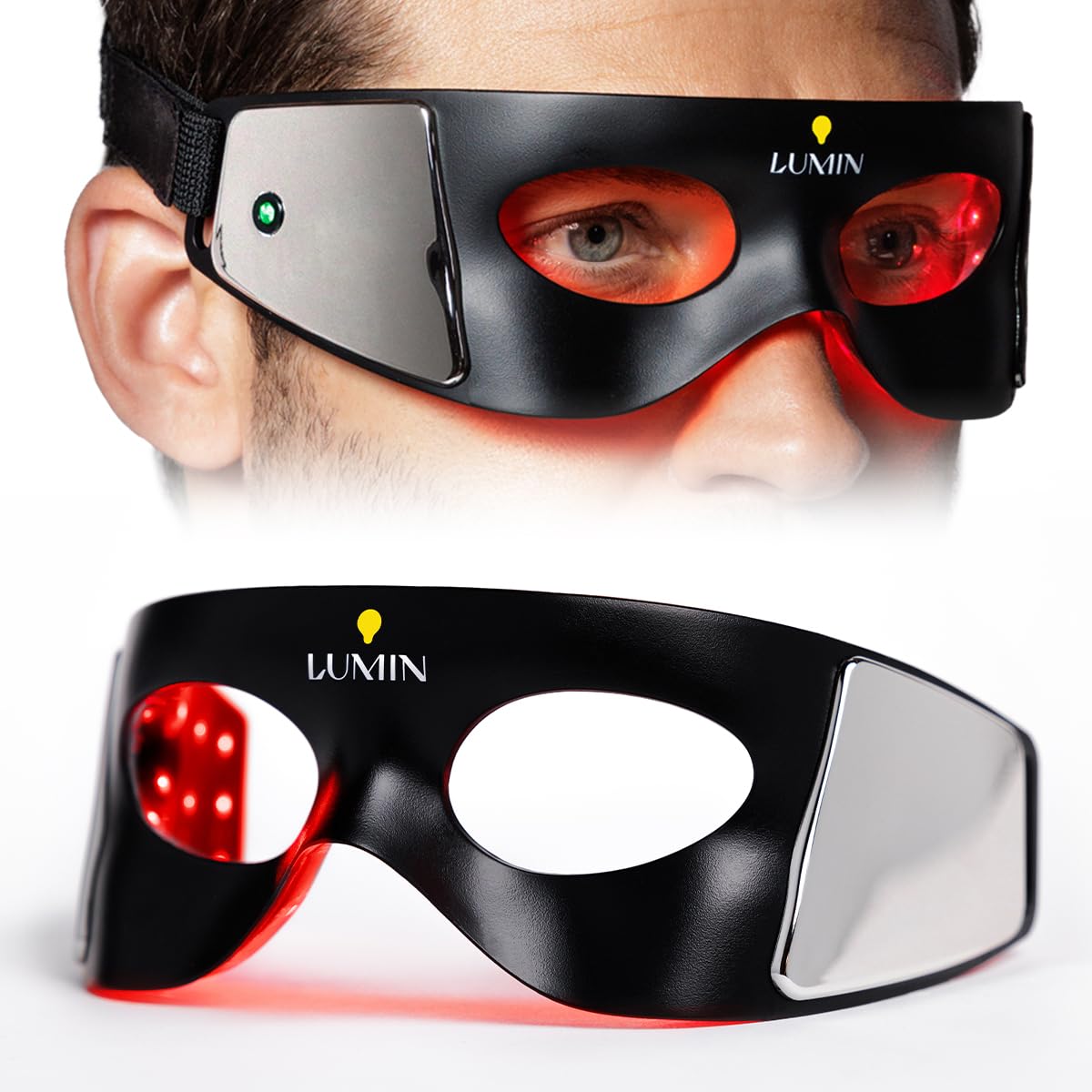 Luminator LED Eye Mask for Men's Skincare - Anti-Aging, Boost Collagen, Reduce Dark Circles & Wrinkles, Red Light Therapy for Un