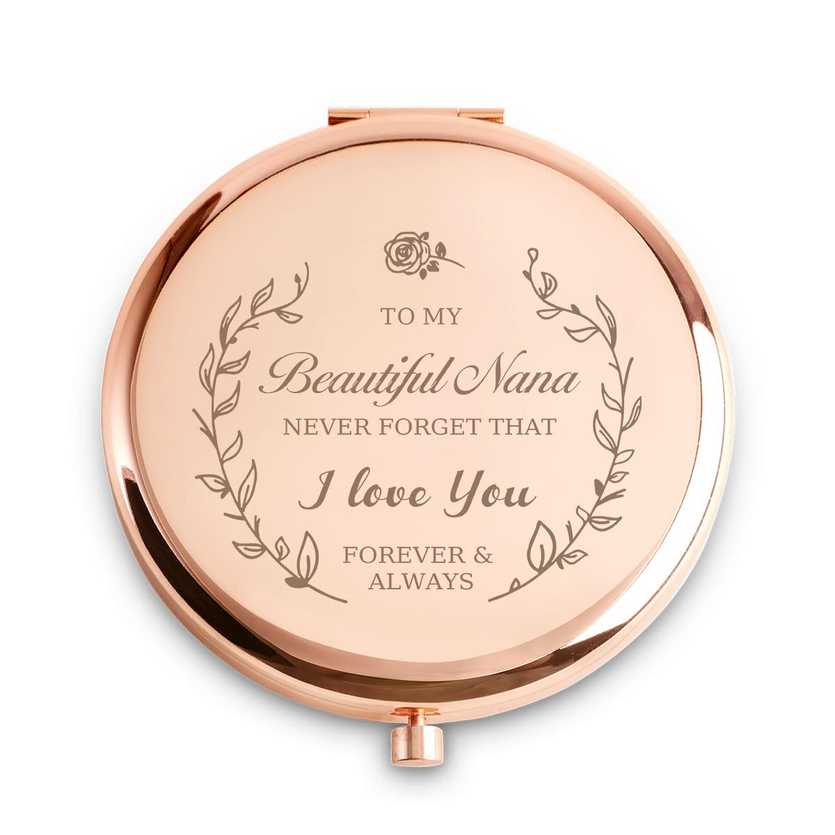 Mllxx Nana Gifts From Grandkids Granddaughter Grandson, I Love You Personalized Compact Mirrors Basket Stuffers For Grandmother
