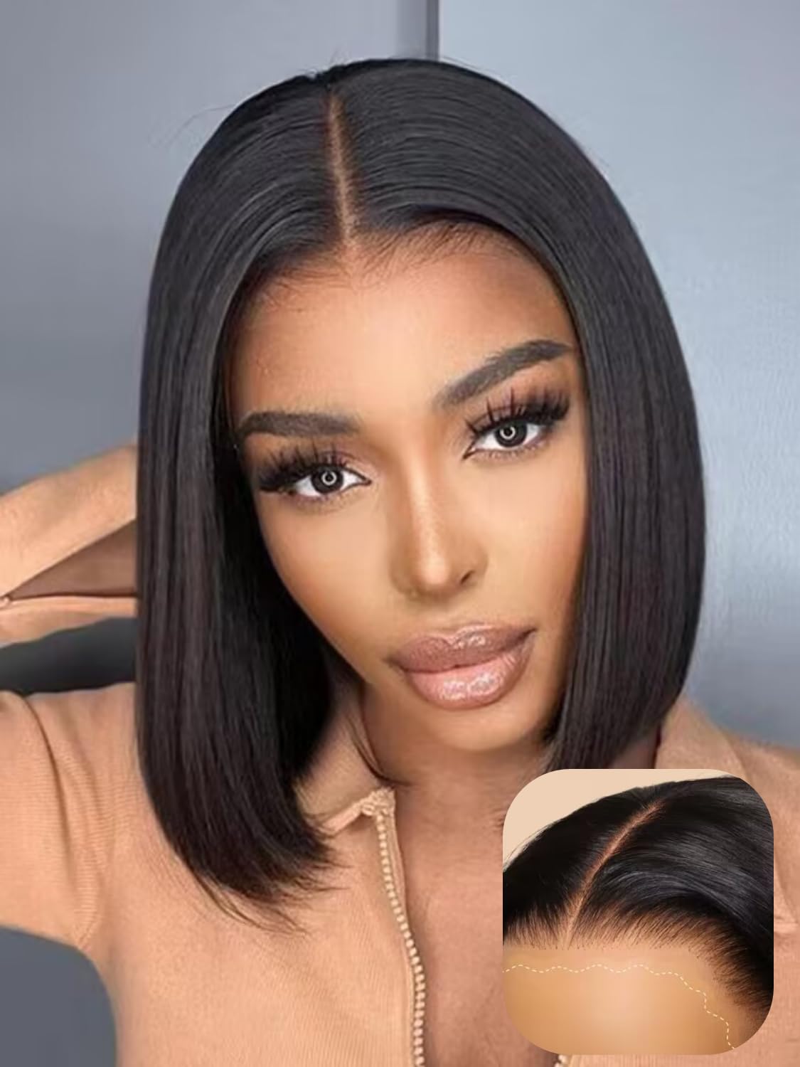 UNICE Pre Everything Glueless Frontal Wig Short Bob Wig 13X4 Pre Cut Lace Front Wigs Human Hair Pre Bleached Bye Bye Knots Wig P