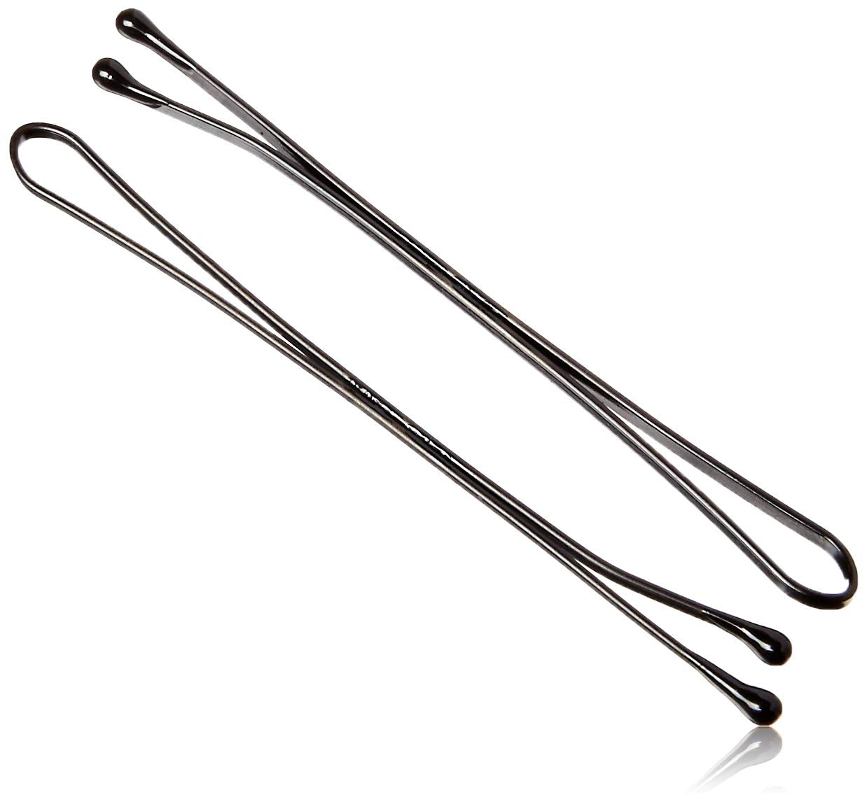 Kleravitex 2.75'' Black Jumbo Bobby Hair Pins - Black Tipped Flat Style Pins For Women - Perfect For Rollers - Hair Pins For Sty