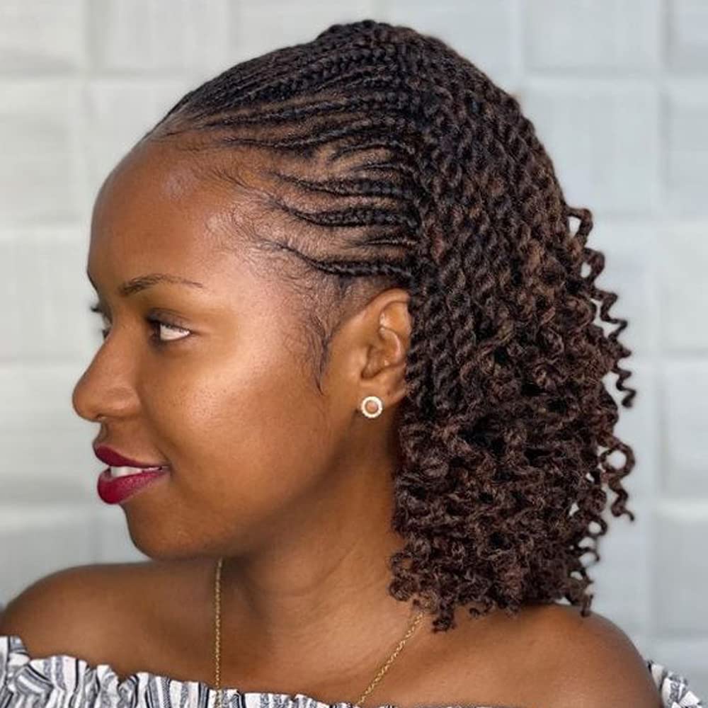 TOZIKA 6 Packs Wavy Senegalese Twist Crochet Hair 12 Inch Crochet Braids Senegalese Twist Synthetic Braiding Hair Extension (T30