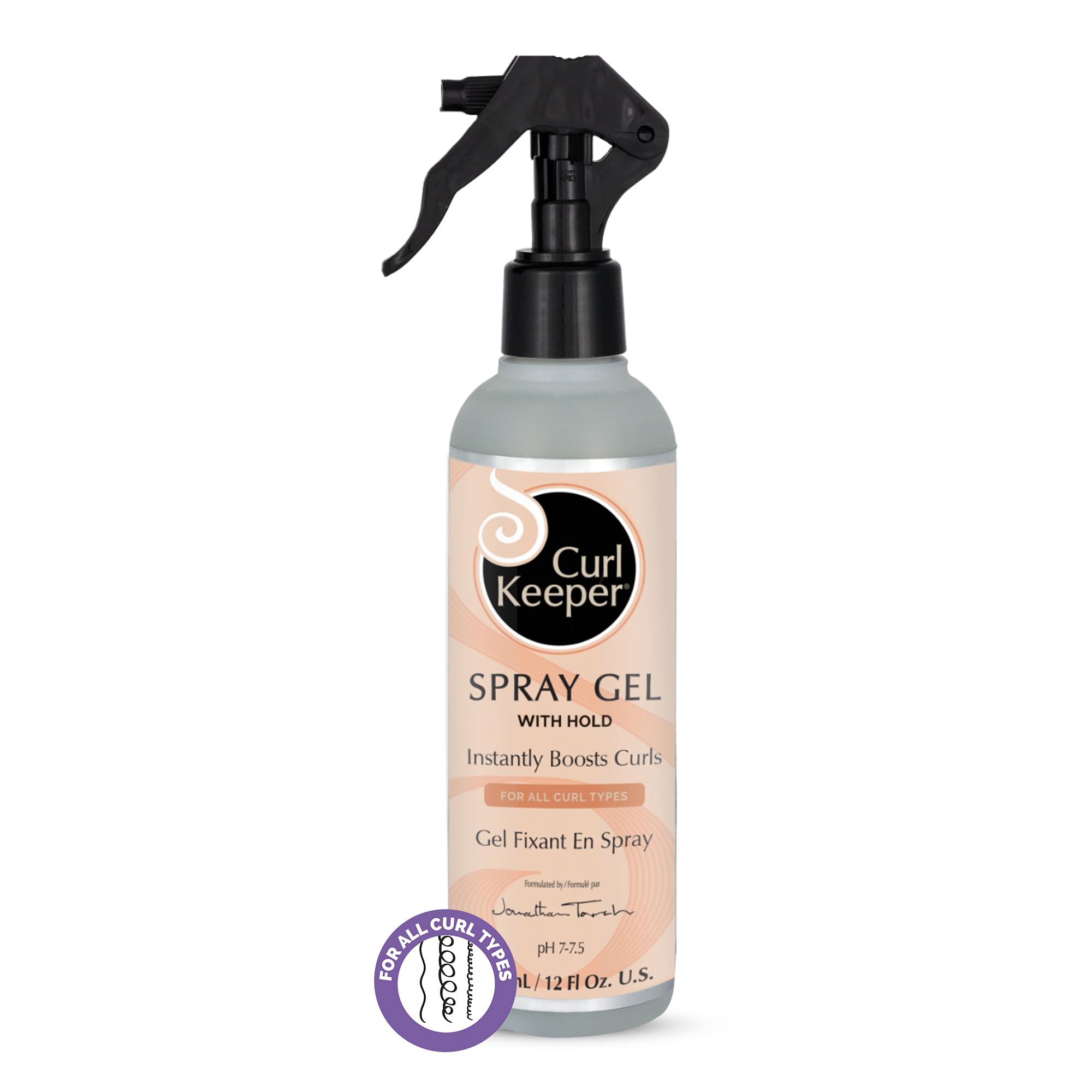 Curl Keeper Hair Gel Spray For Curls, 12 Fl Oz - Water-Based Hair Styling Gel For Women & Men - Curly Hair Gel With Hold That In