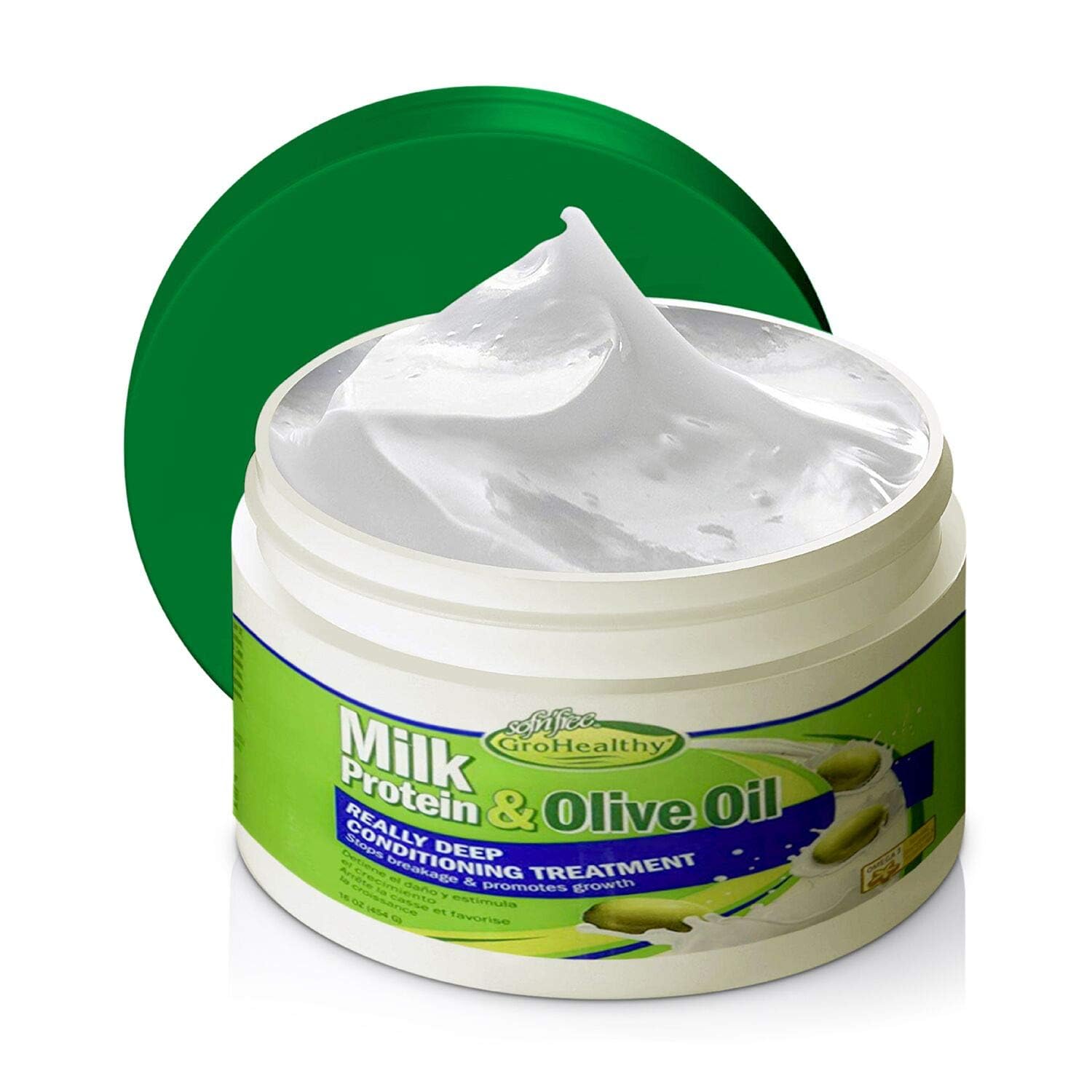 Milk Protein & Olive Oil Hair Deep Conditioning Treatment Hair Mask Strengthens, Repairs, Stops Breakage and Promotes Growth for