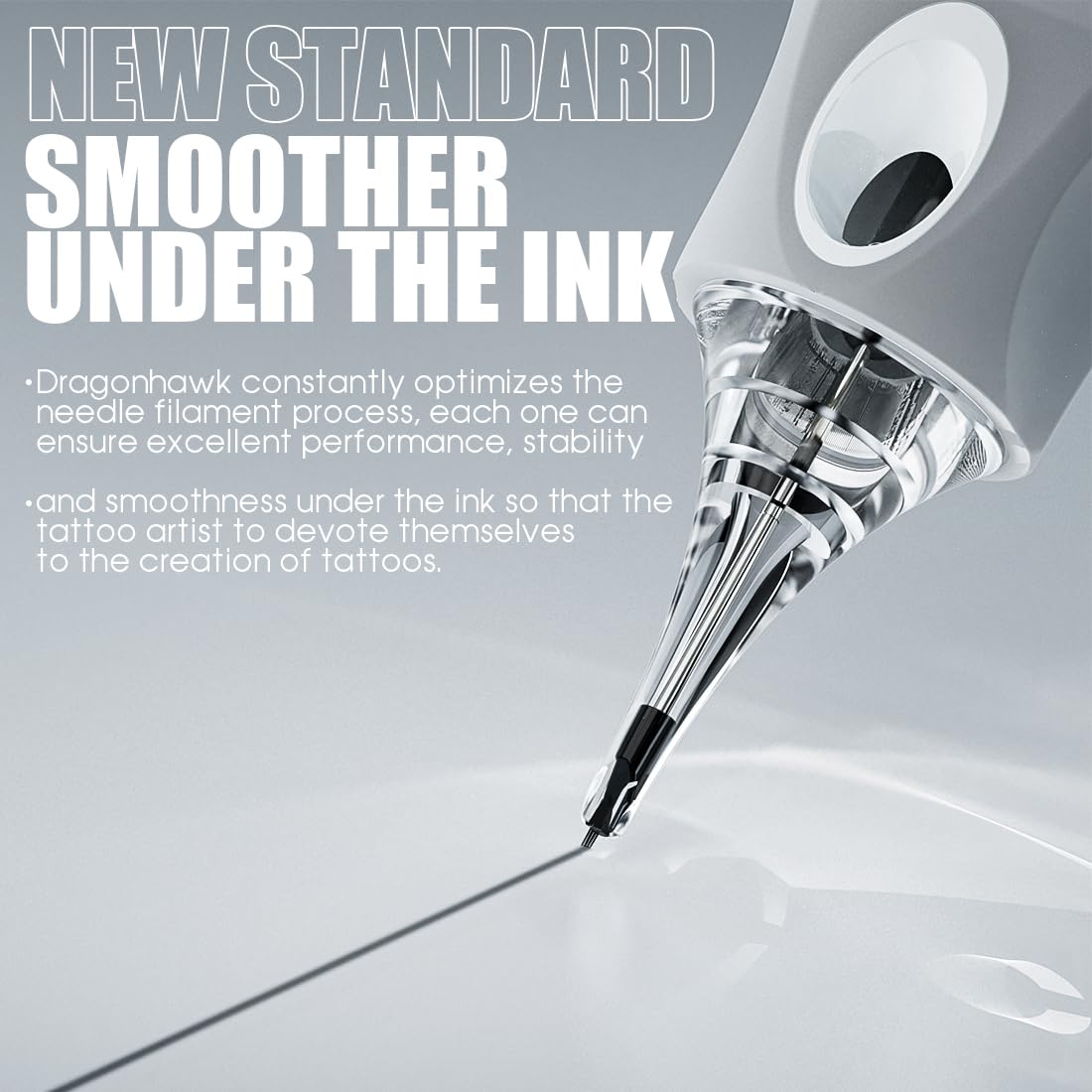 Dragonhawk Glide Extra Smooth Tattoo Needles Cartridges, 50 Count, Designed For A Close, Smooth Hit Bugpin Curved Magnum 1007Rm