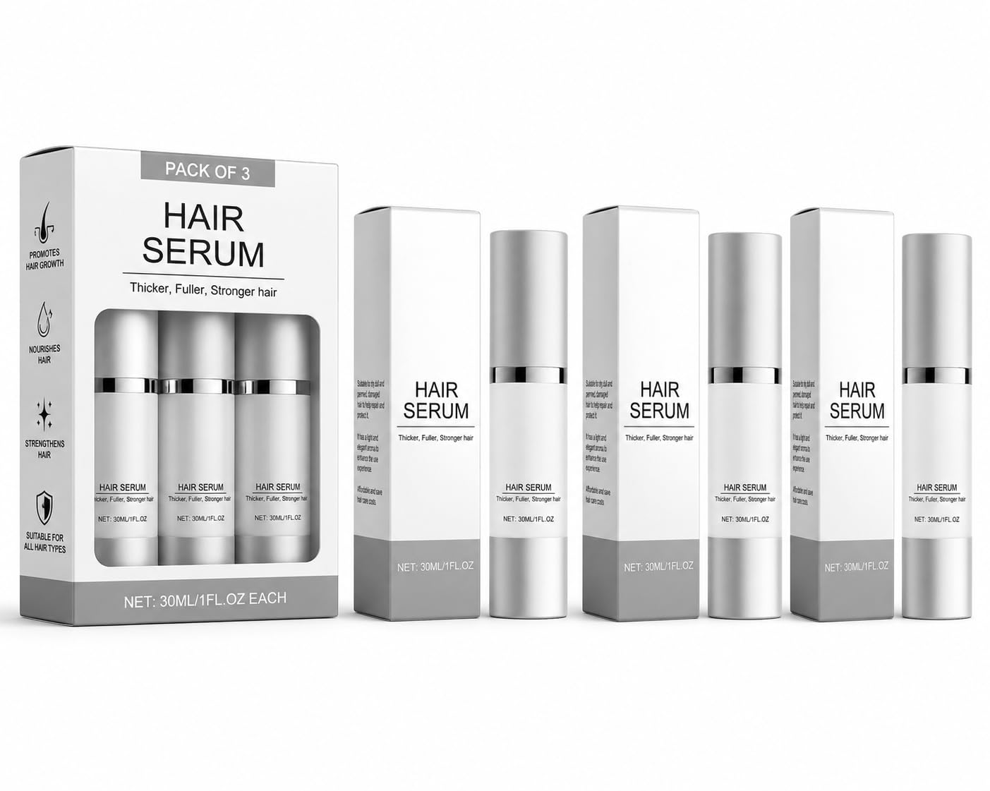 Herbs Wealth Hair Serum with Argan Oil, Lavender Extract and Polygonum Multiflorum, Scalp Nourishment, Thicker Fuller Stronger 
