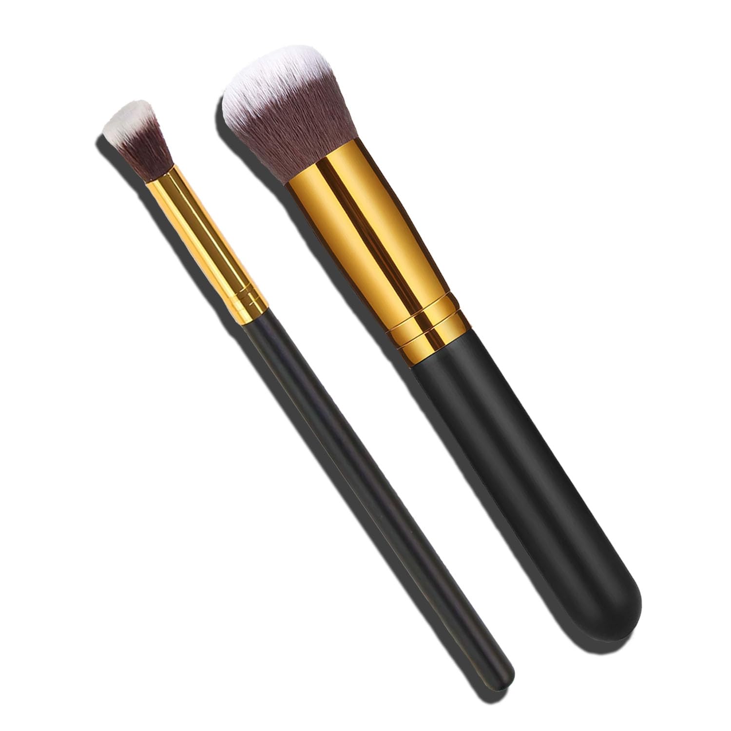 Blackboss Makeup Powder Foundation Eyeshadow Brushes 2 Pcs (Black)