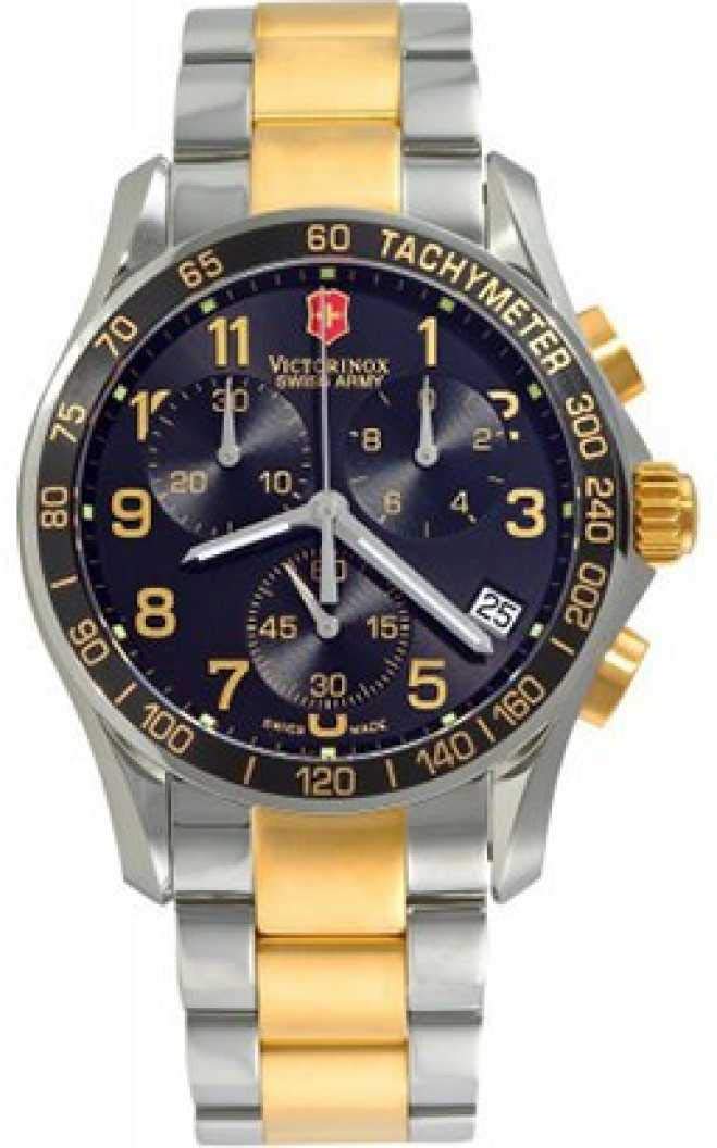 Victorinox Stainless Steel Analog Black Dial Men Watch241170.1, MultiColor Band