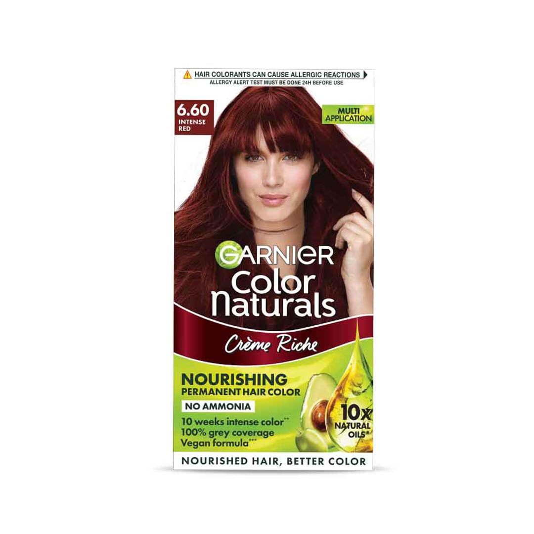 Garnier Color Naturals Crme Hair Color, Shade 6.60 Intense Red, 70Ml + 60G