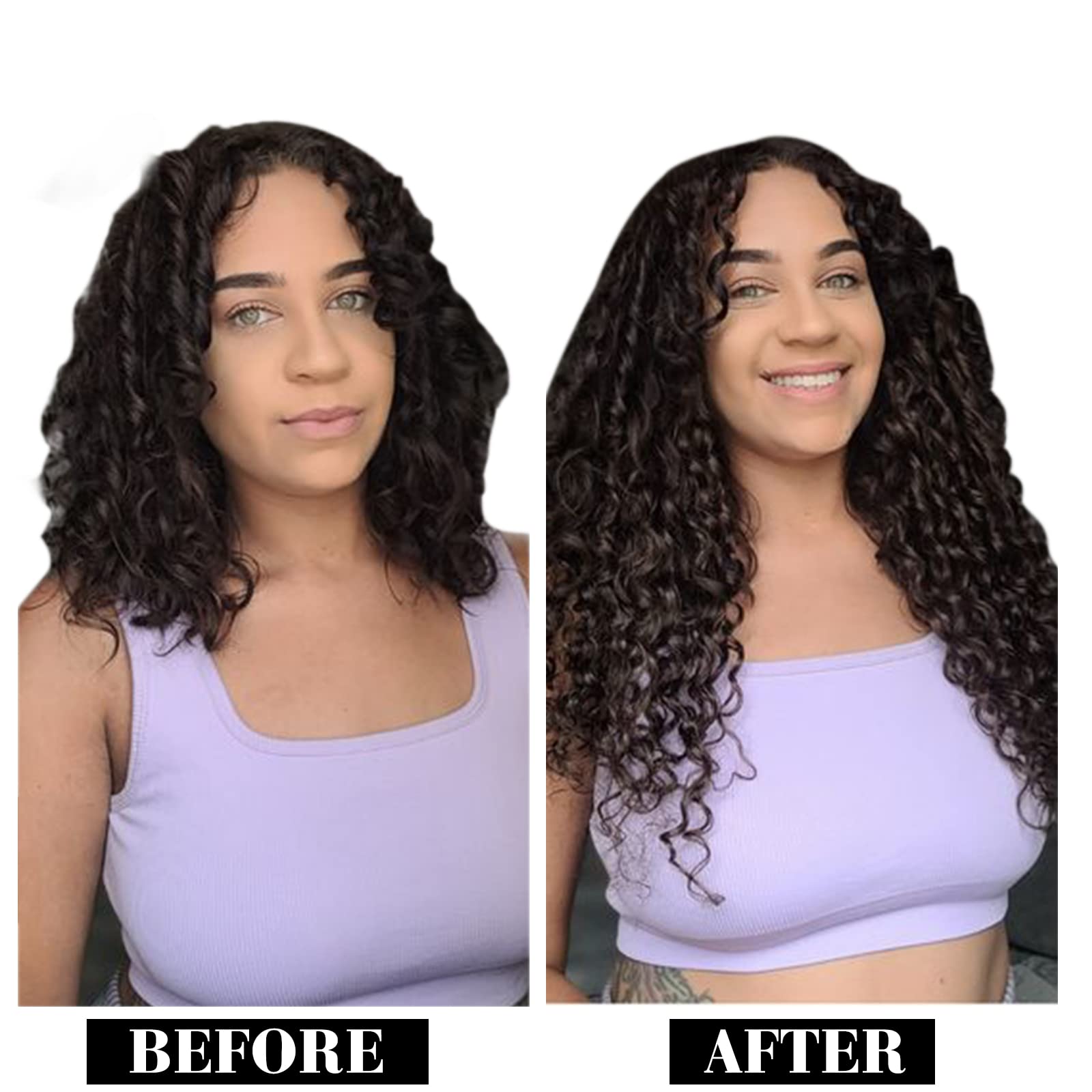 Hetto Wavy Clip in Hair Extensions Human Hair #2 Darkest Brown Clip in Extensions Natural Wave Hair 105+20 Grams 7 Pieces Full H
