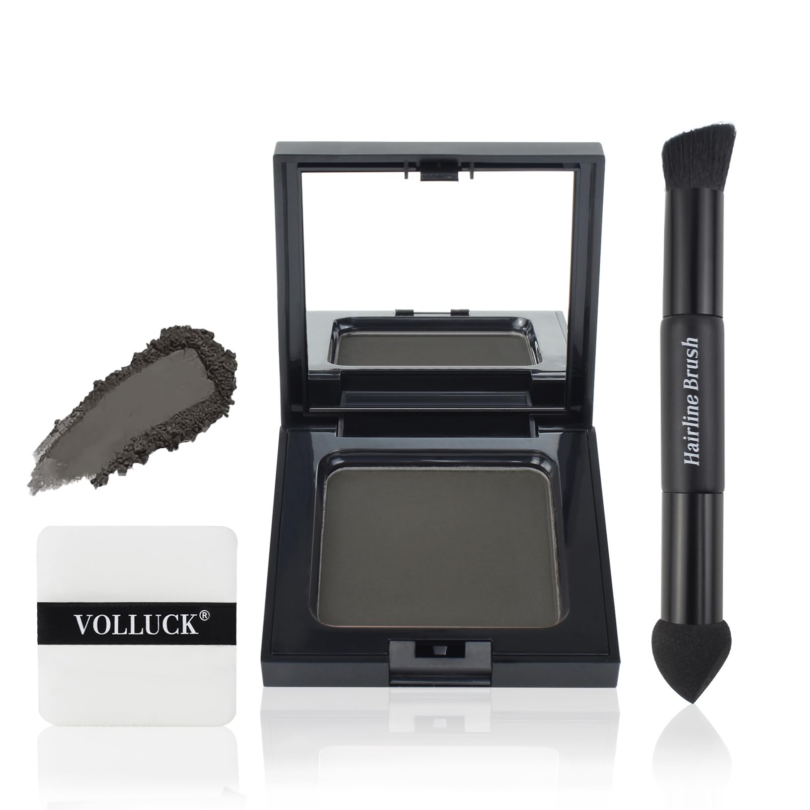 VOLLUCK Root Touch up Powder, Long-lasting Gray Hair Cover up Powder for All Hair Types, Waterproof for Women and Men (Dark-Brow