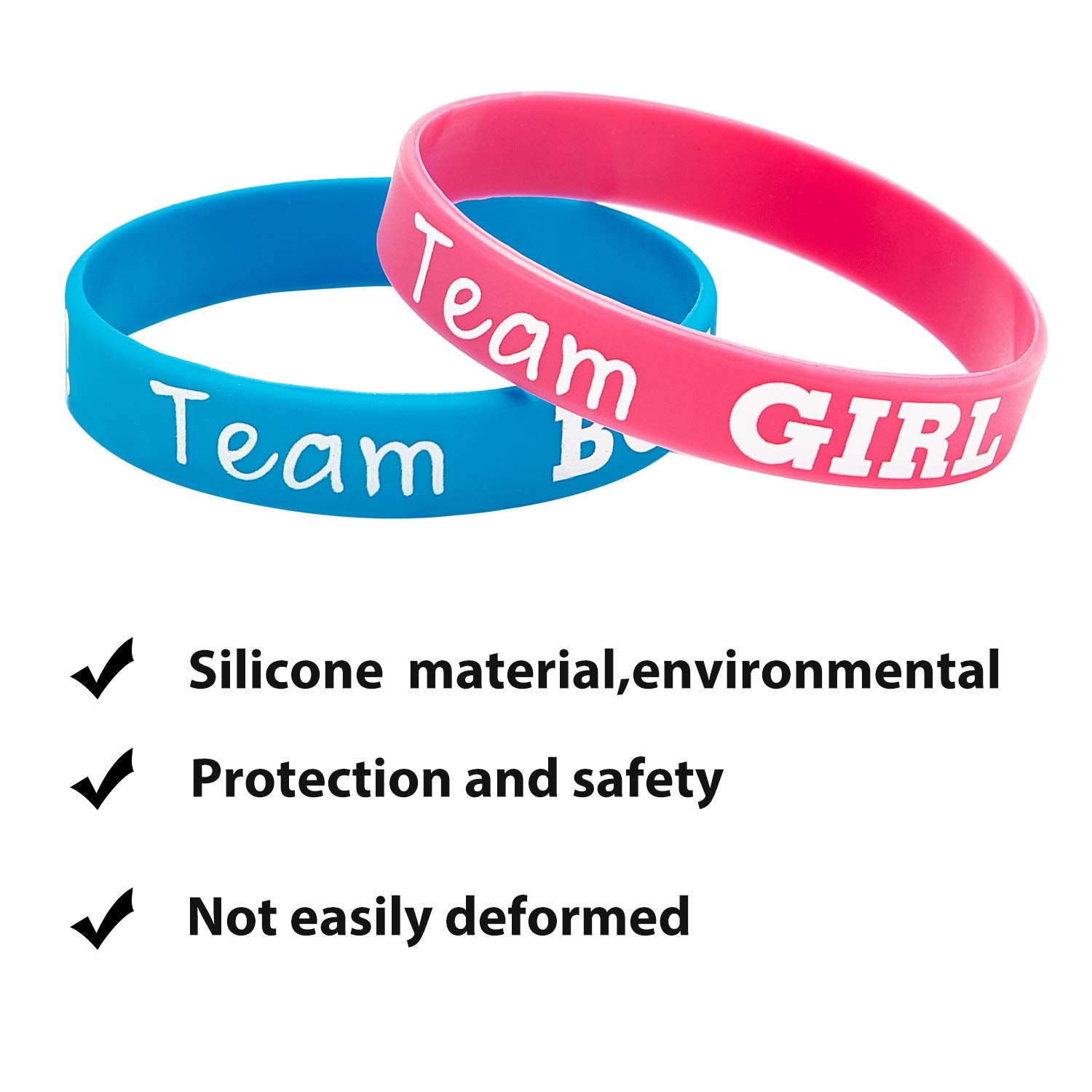 Gender Reveal Bracelets, Includes Team Boy Wristbands and Team Girl Wristbands for Baby Shower Party Gender Reveal Party Decorat