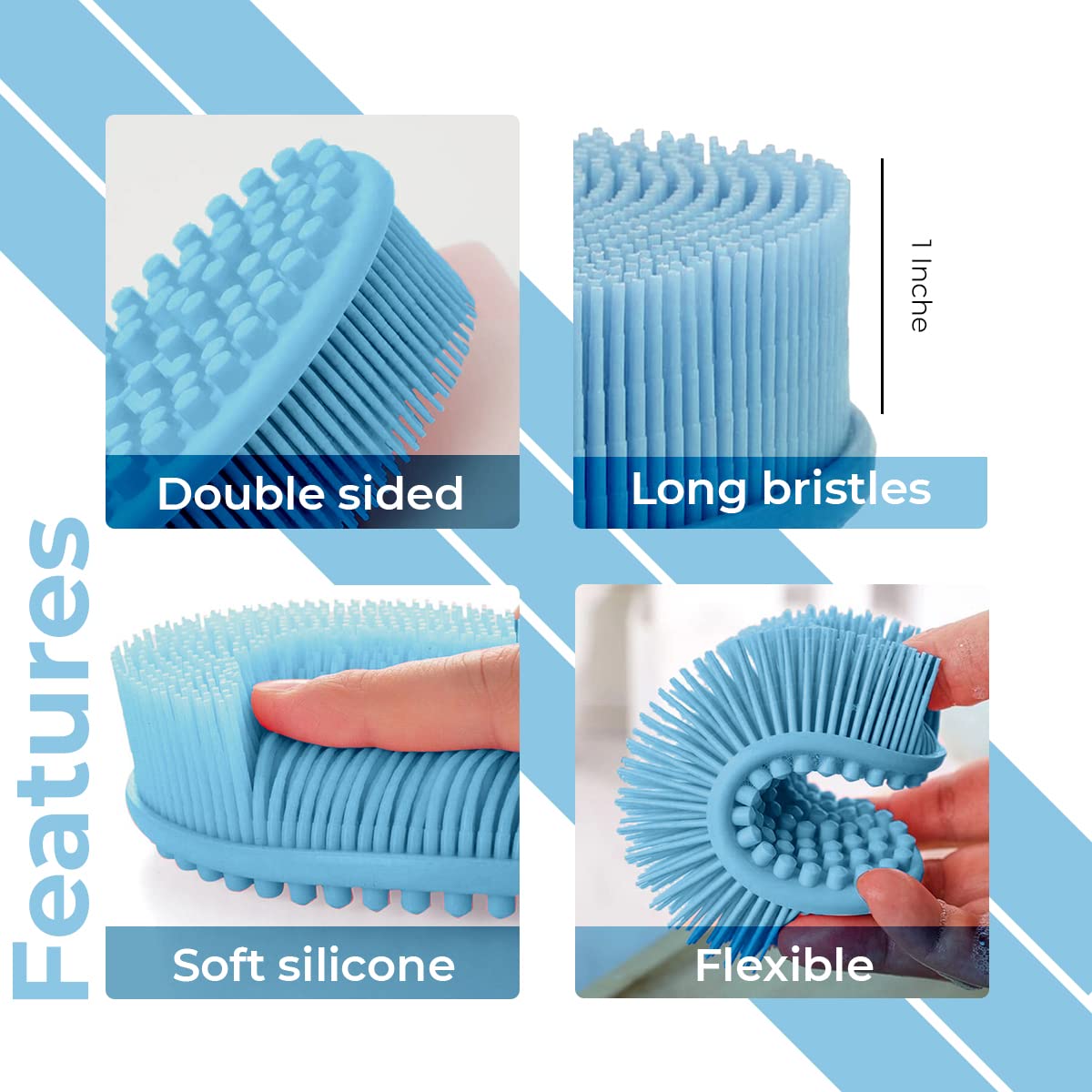 Silicone Body Scrubbers For Use In Shower - Silicone Bath Scrubbers For Women - Silicone Shower Scrubber For Body - Silicone Scr