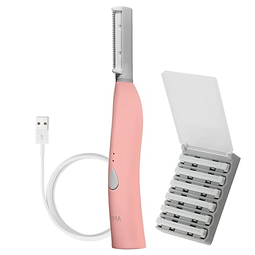SPA SCIENCES SIMA Sonic Dermaplaning Tool - Painless Facial Exfoliation, 3 Speeds, Rechargeable, Pink, Stainless Steel, Model 860021001123
