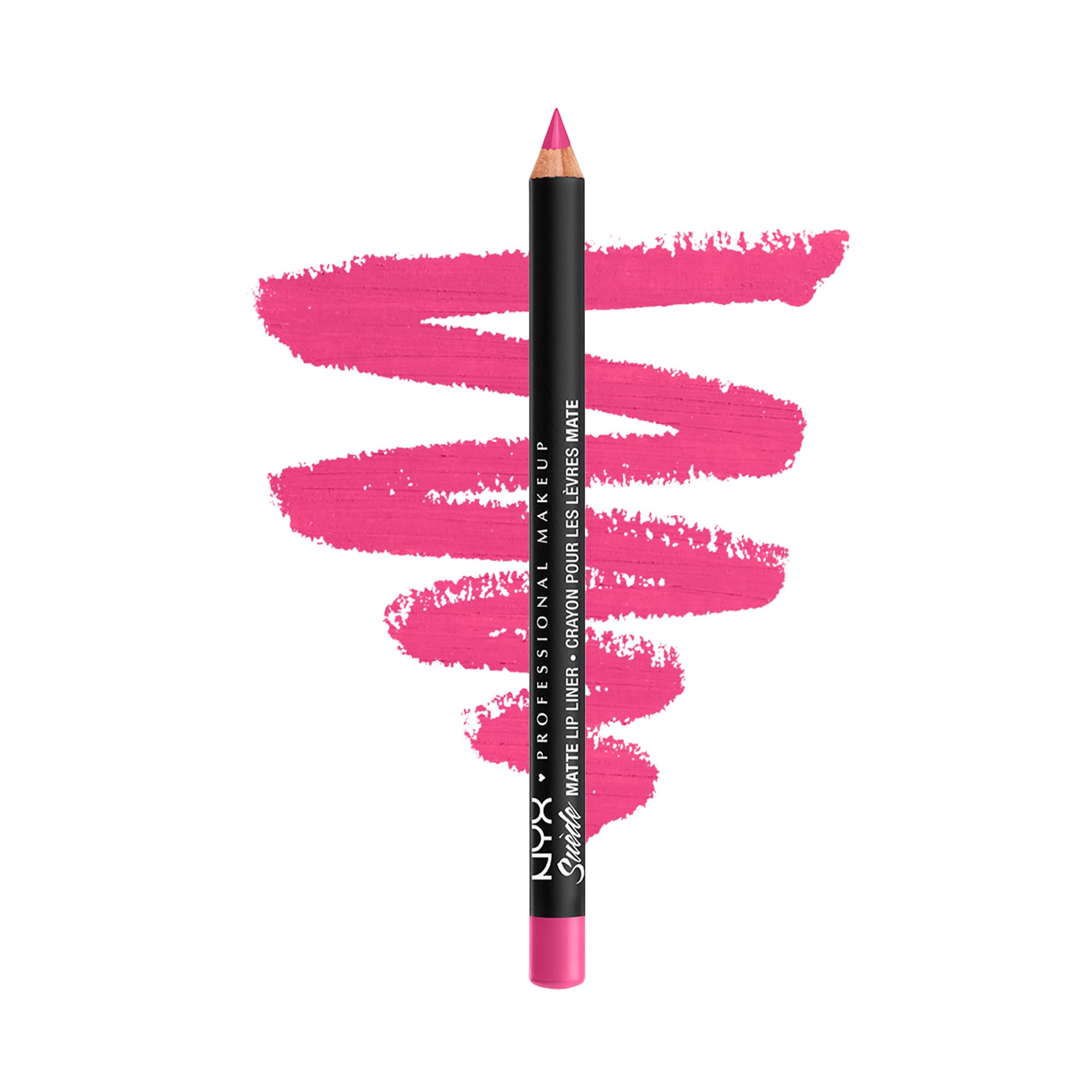 NYX PROFESSIONAL MAKEUP Suede Matte Lip Liner, Vegan Formula - Pink Lust (Hot Pink)